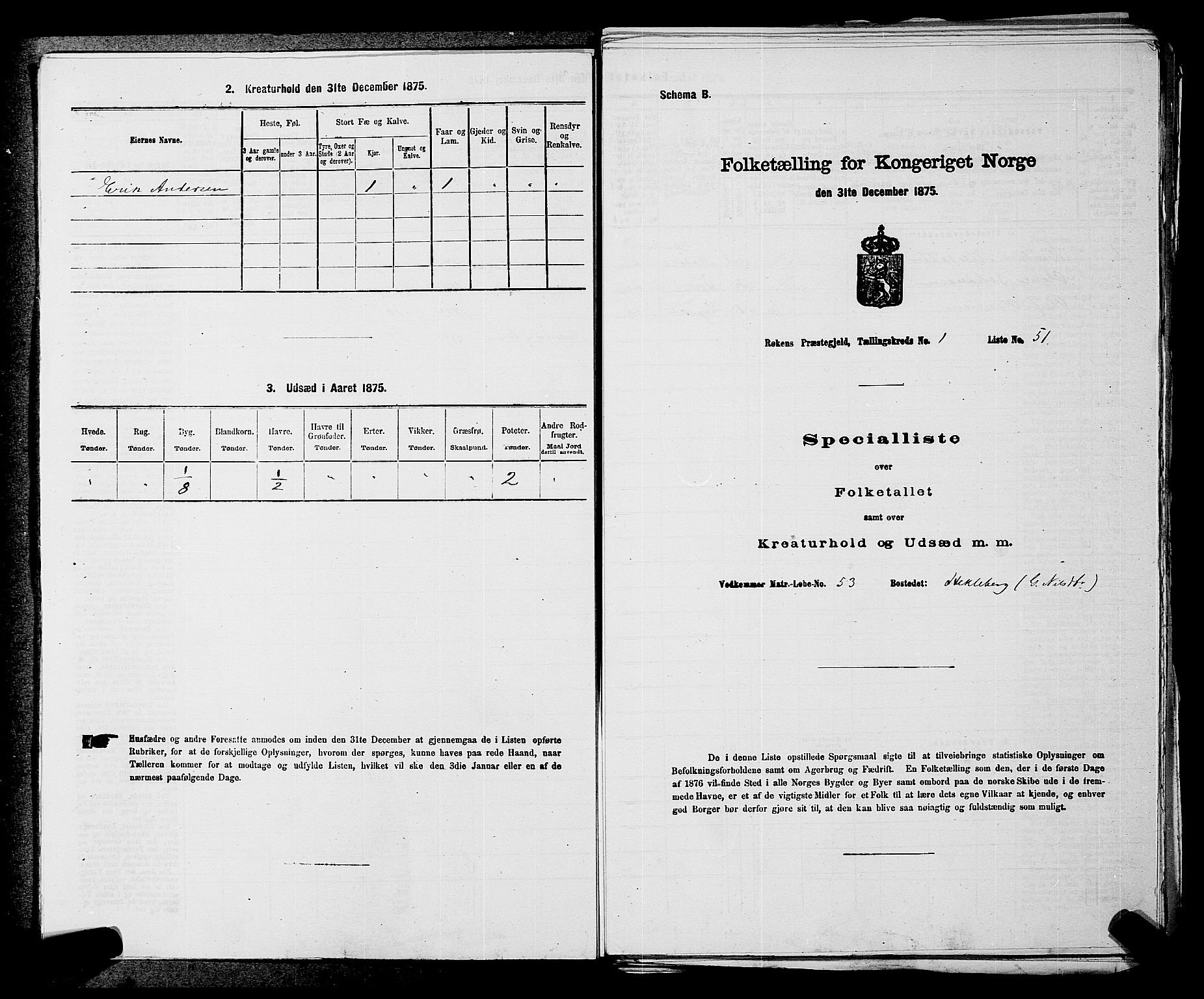 SAKO, Folketelling 1875 for 0627P Røyken prestegjeld, 1875, s. 45