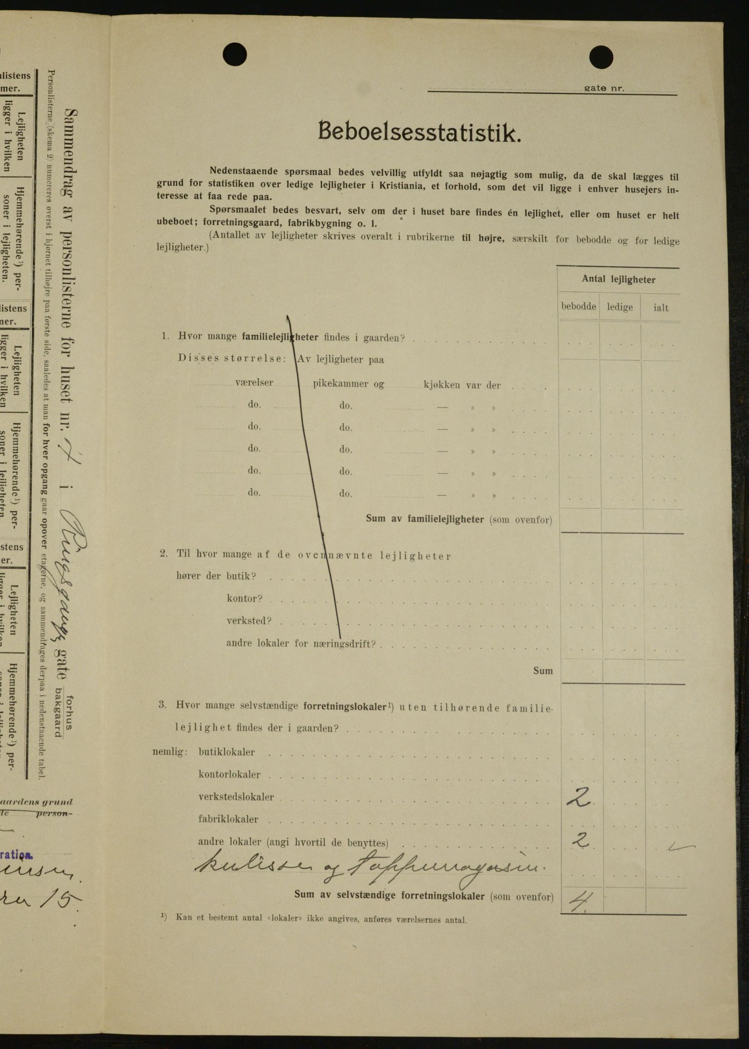 OBA, Kommunal folketelling 1.2.1909 for Kristiania kjøpstad, 1909, s. 75411