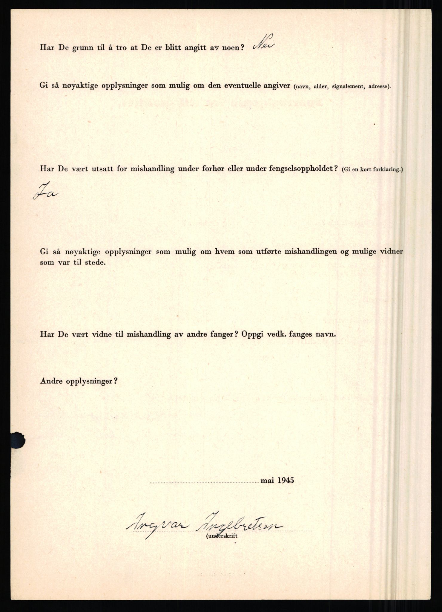 Rikspolitisjefen, AV/RA-S-1560/L/L0007: Heen, Erik C. - Iversen, Trygve, 1940-1945, s. 1130