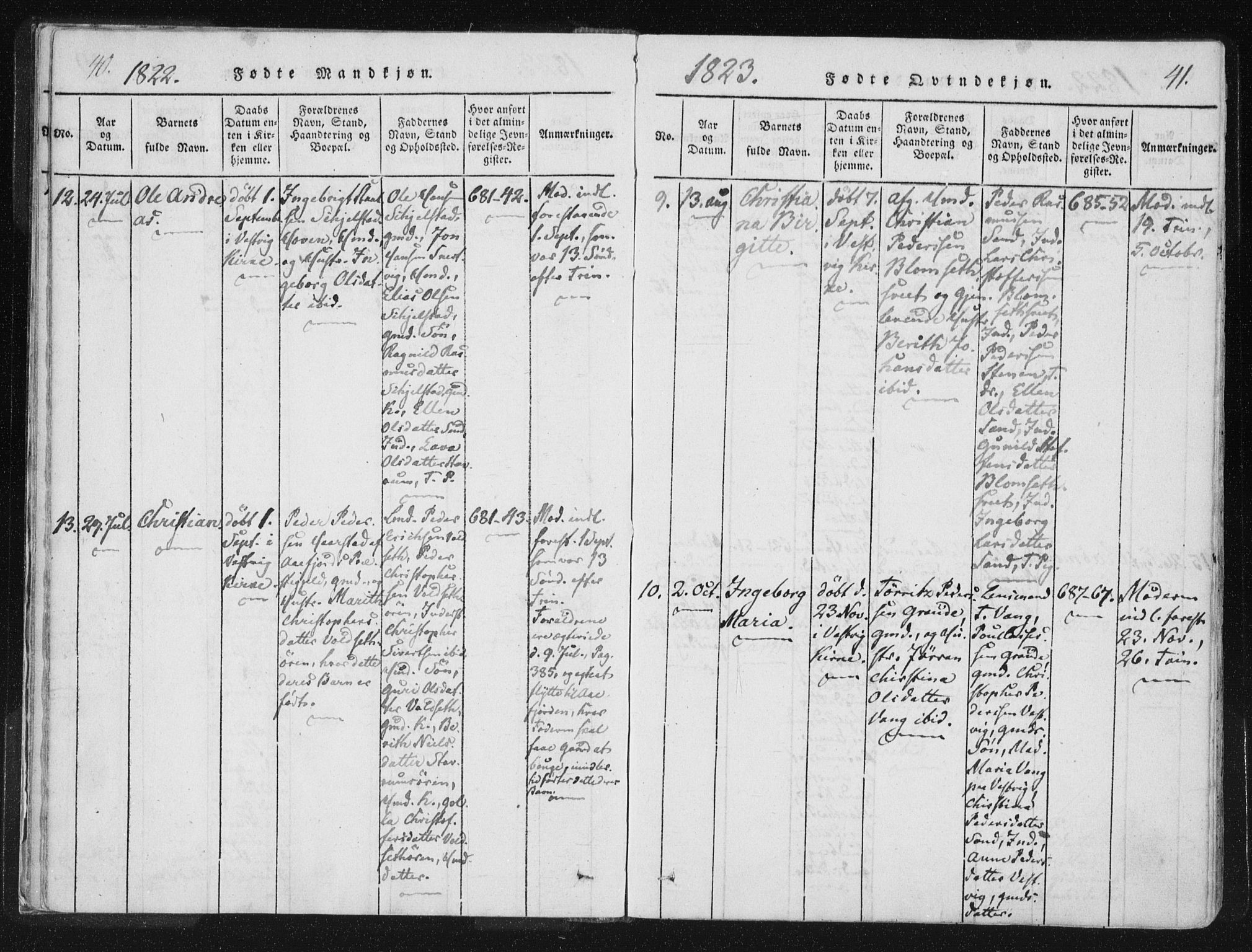 Ministerialprotokoller, klokkerbøker og fødselsregistre - Nord-Trøndelag, SAT/A-1458/744/L0417: Ministerialbok nr. 744A01, 1817-1842, s. 40-41