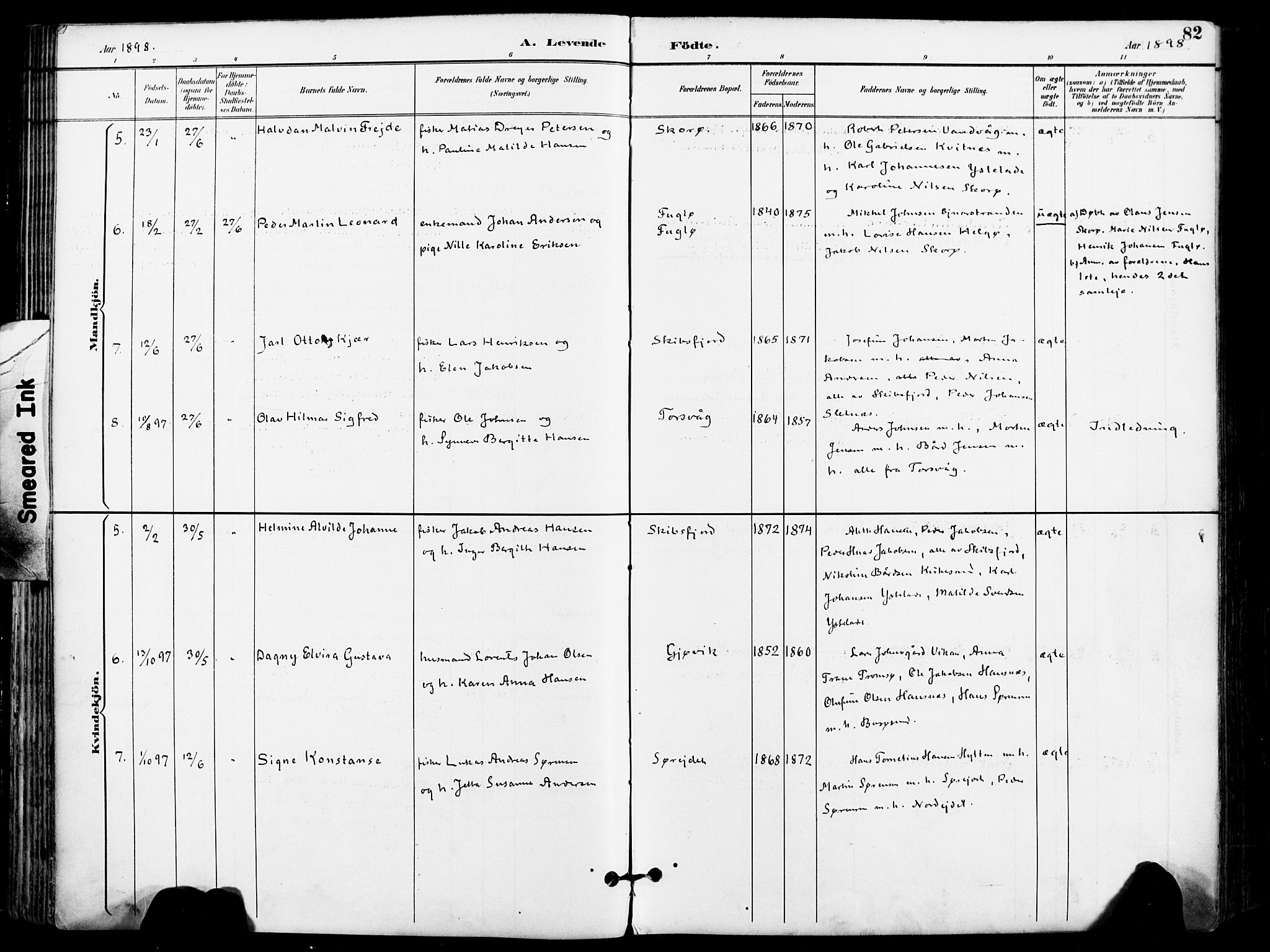 Karlsøy sokneprestembete, SATØ/S-1299/H/Ha/Haa/L0007kirke: Ministerialbok nr. 7, 1891-1902, s. 82