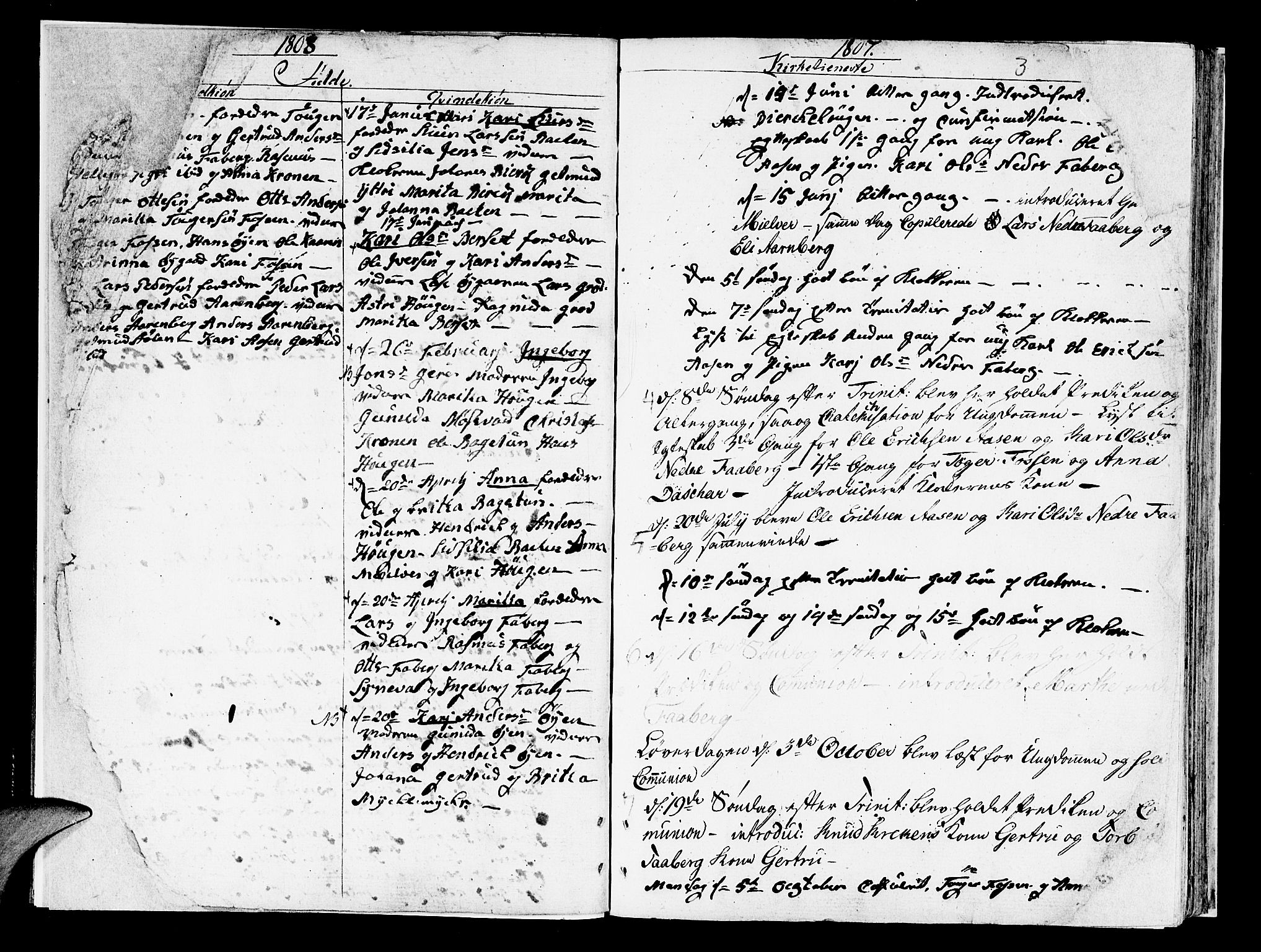 Jostedal sokneprestembete, AV/SAB-A-80601/H/Haa/Haaa/L0003: Ministerialbok nr. A 3, 1807-1837, s. 3