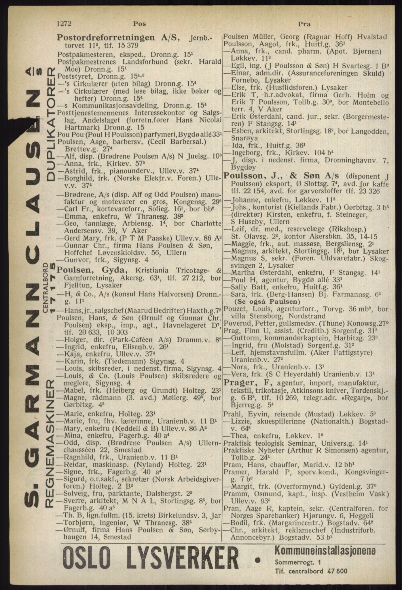 Kristiania/Oslo adressebok, PUBL/-, 1937, s. 1272