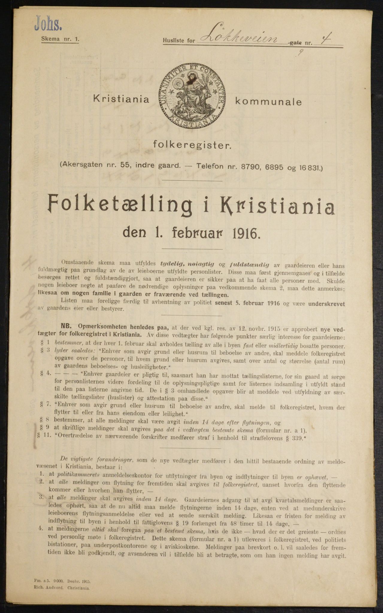 OBA, Kommunal folketelling 1.2.1916 for Kristiania, 1916, s. 59968