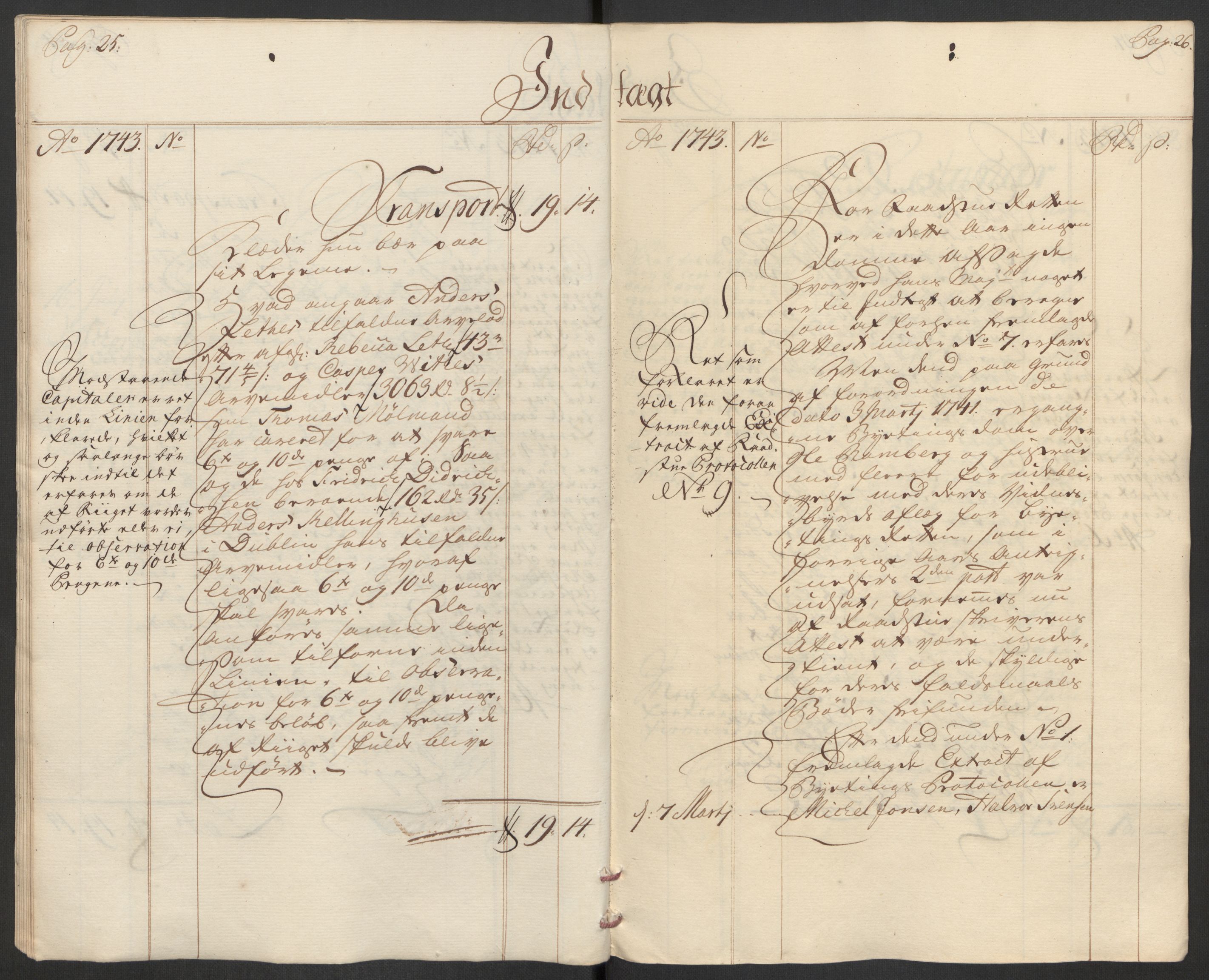 Rentekammeret inntil 1814, Reviderte regnskaper, Byregnskaper, AV/RA-EA-4066/R/Rs/L0541: [S22] Sikt og sakefall, 1743-1746, s. 17