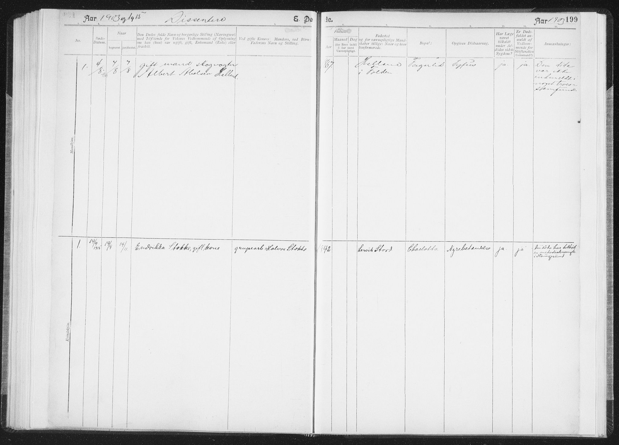 Ministerialprotokoller, klokkerbøker og fødselsregistre - Nordland, AV/SAT-A-1459/850/L0711: Residerende kapellans bok nr. 850B01, 1902-1915, s. 199
