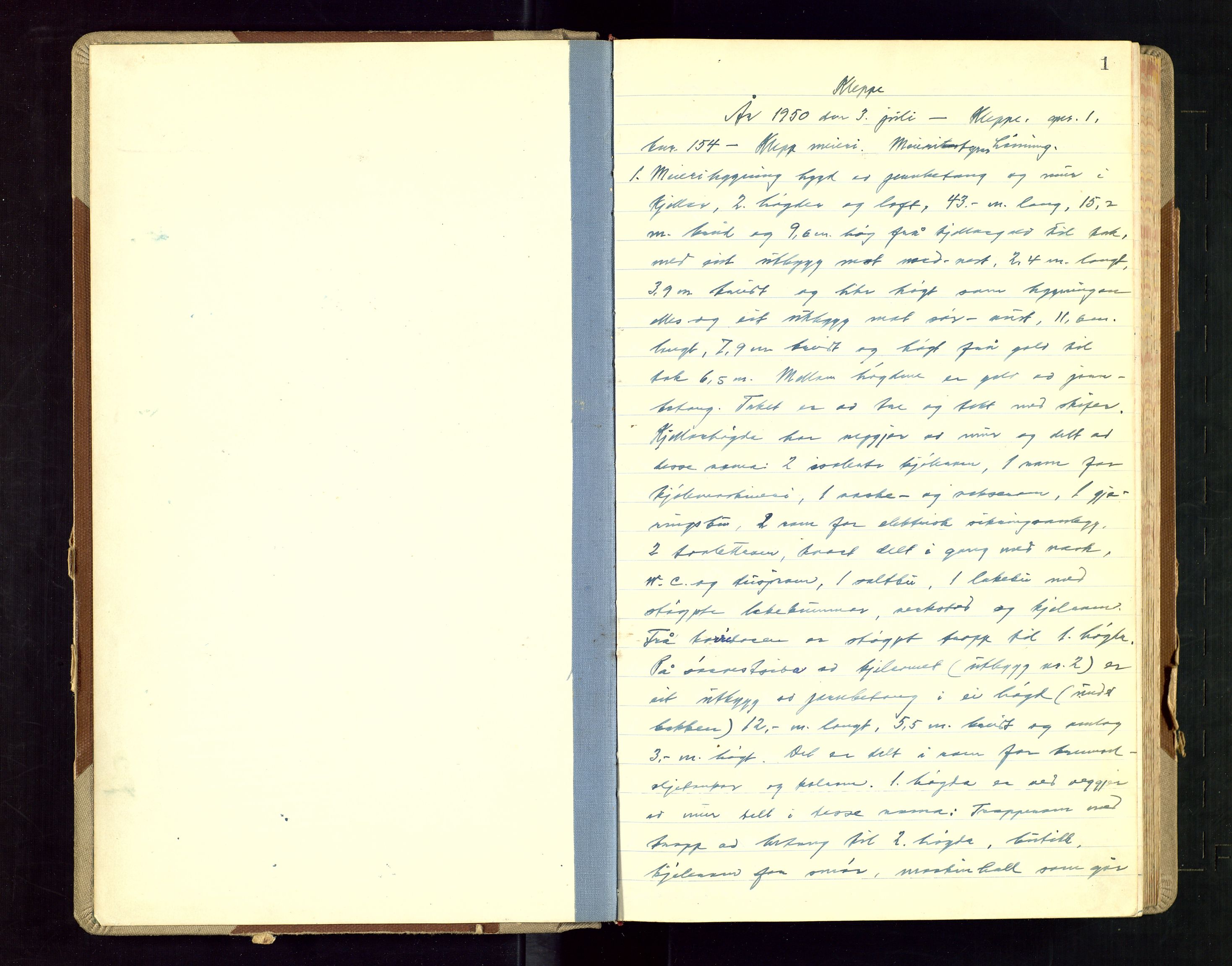 Klepp lensmannskontor, AV/SAST-A-100163/Gob/L0008: "Branntakstprotokoll", 1950-1952, s. 1