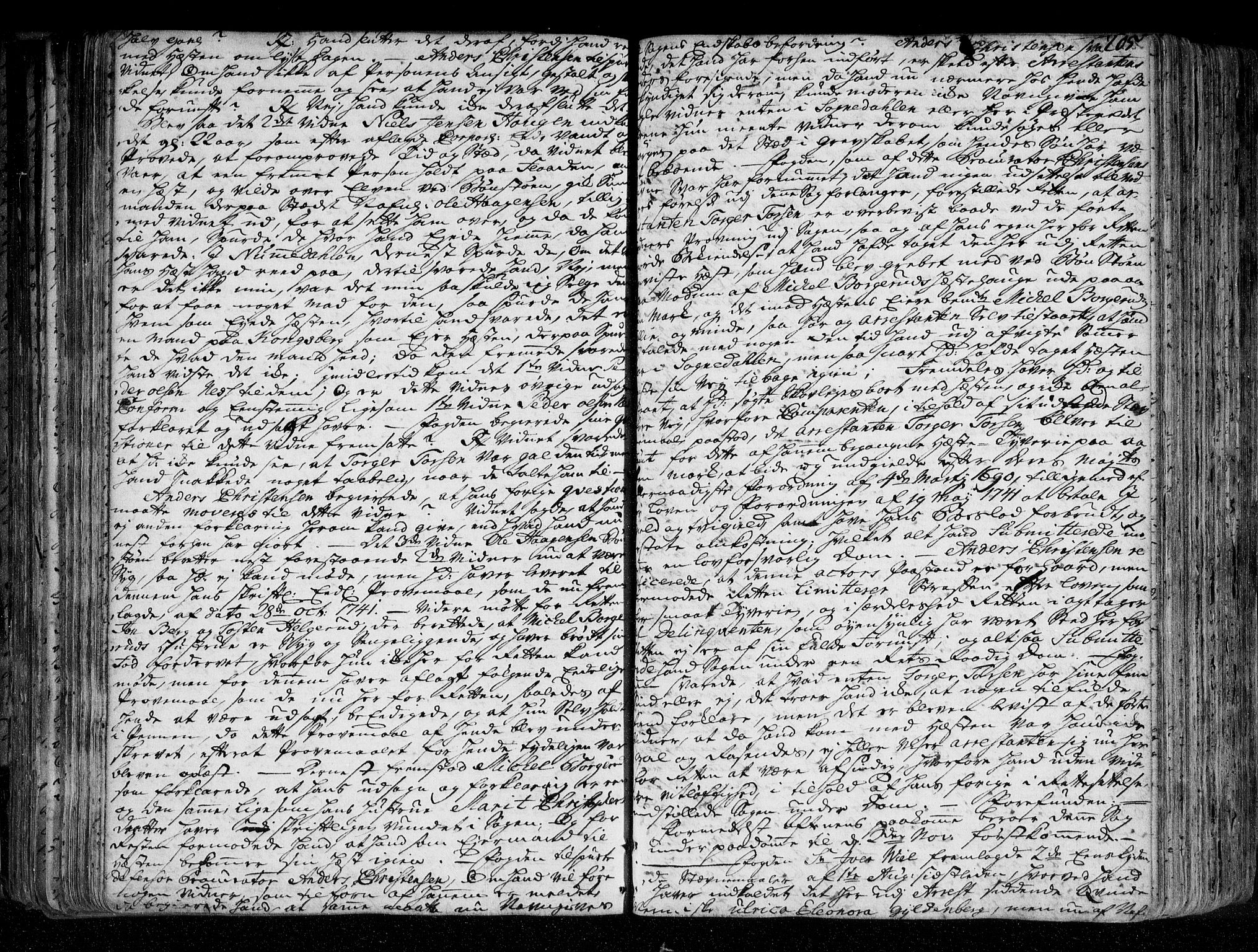 Ringerike og Hallingdal sorenskriveri, SAKO/A-81/F/Fa/Faa/L0038: Tingbok, 1741-1743, s. 205