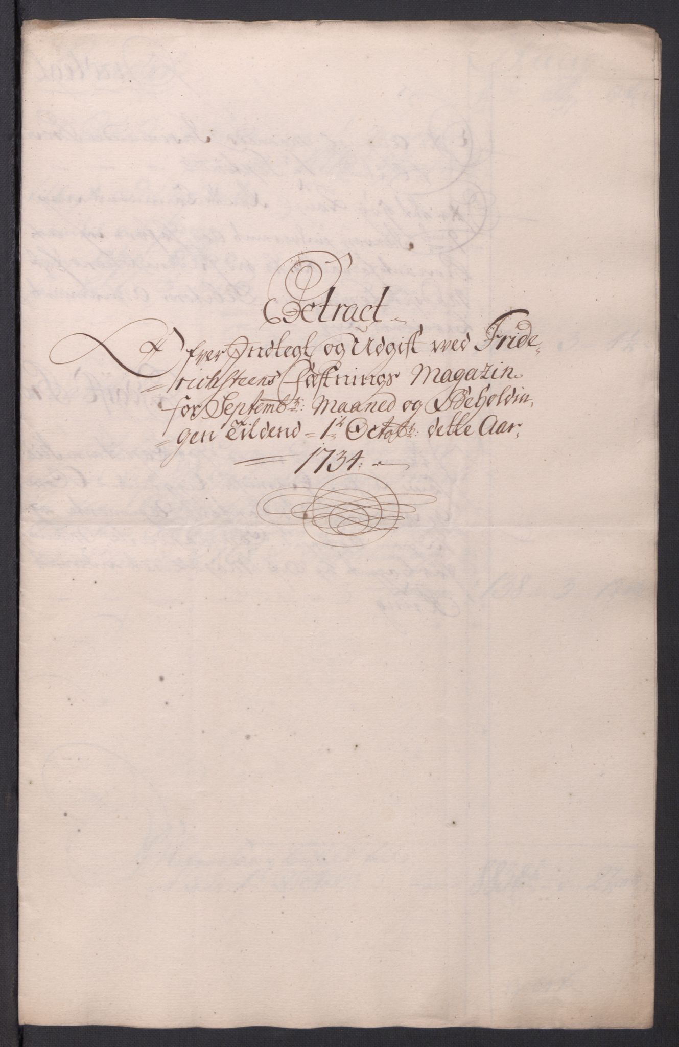 Kommanderende general (KG I) med Det norske krigsdirektorium, AV/RA-EA-5419/D/L0154: Fredriksten festning: Brev, inventarfortegnelser og regnskapsekstrakter, 1730-1739, s. 253