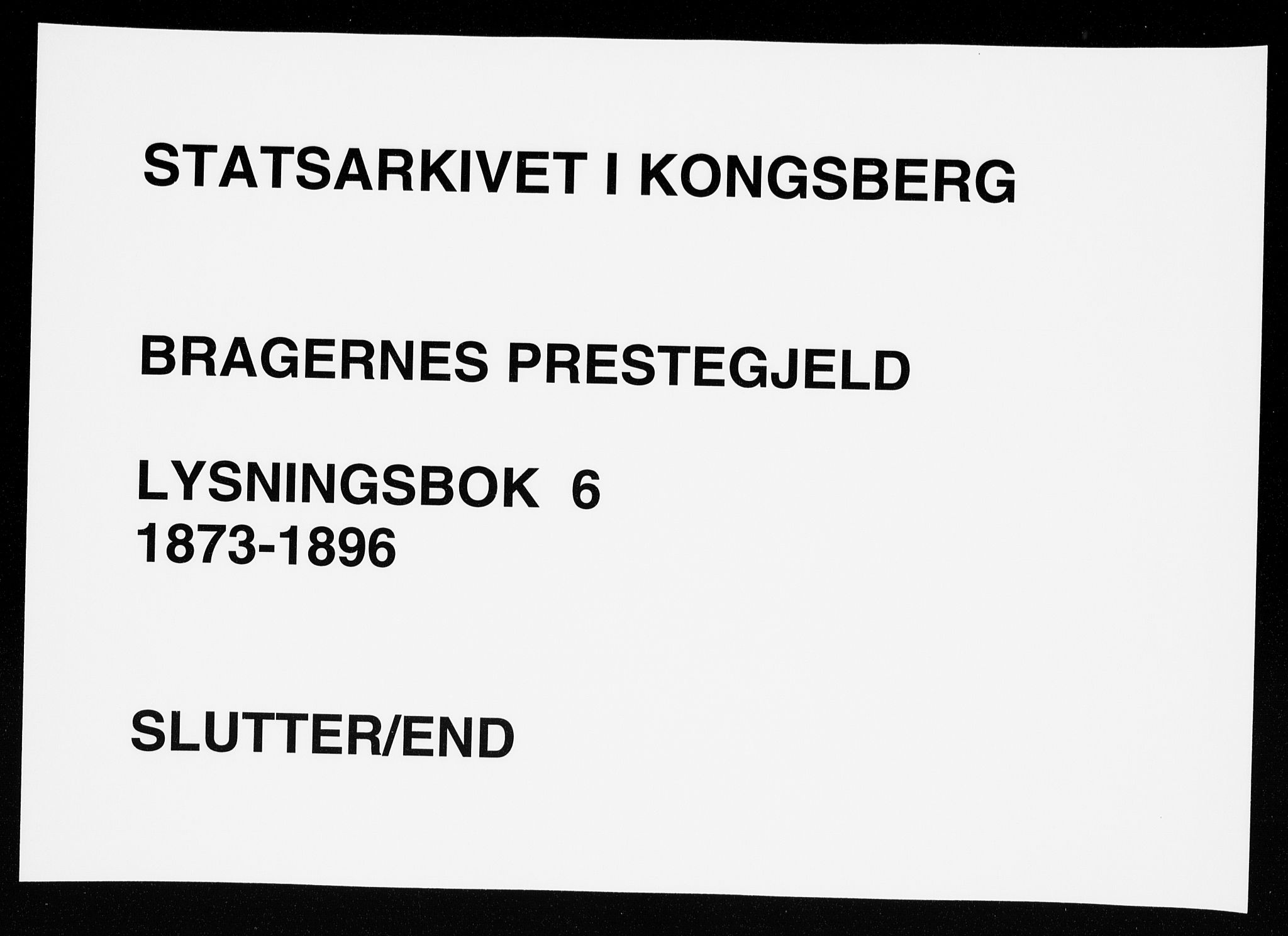 Bragernes kirkebøker, AV/SAKO-A-6/H/Ha/L0006: Lysningsprotokoll nr. 6, 1873-1896