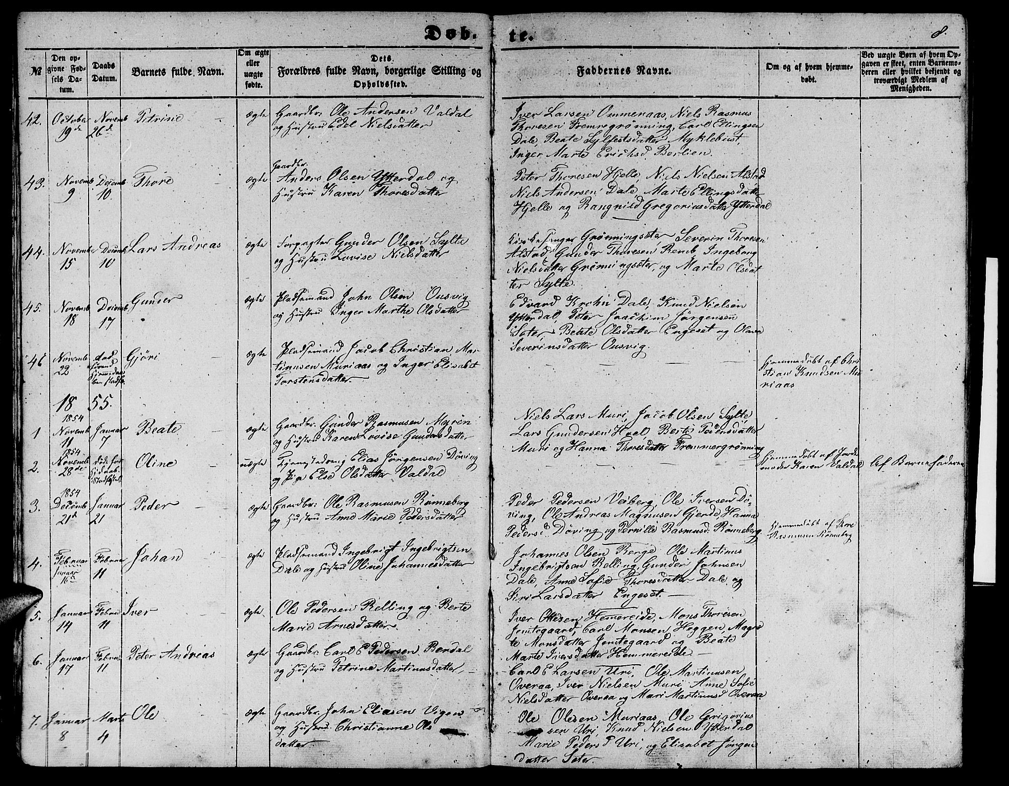 Ministerialprotokoller, klokkerbøker og fødselsregistre - Møre og Romsdal, AV/SAT-A-1454/519/L0261: Klokkerbok nr. 519C02, 1854-1867, s. 8