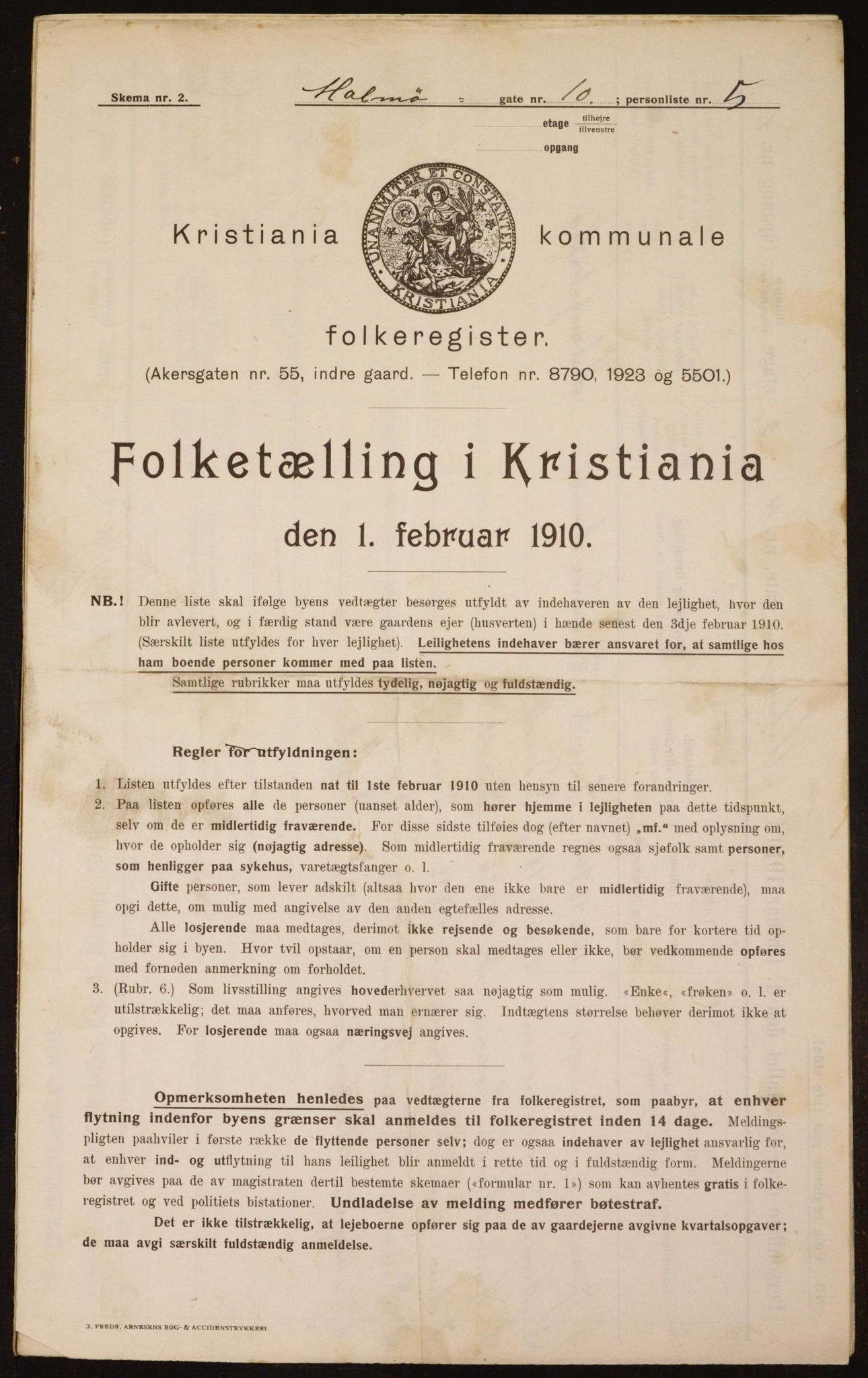 OBA, Kommunal folketelling 1.2.1910 for Kristiania, 1910, s. 58063