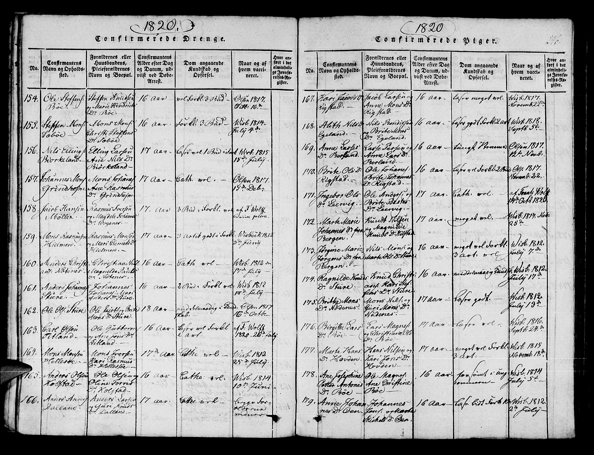 Manger sokneprestembete, SAB/A-76801/H/Haa: Ministerialbok nr. A 3, 1816-1824, s. 246