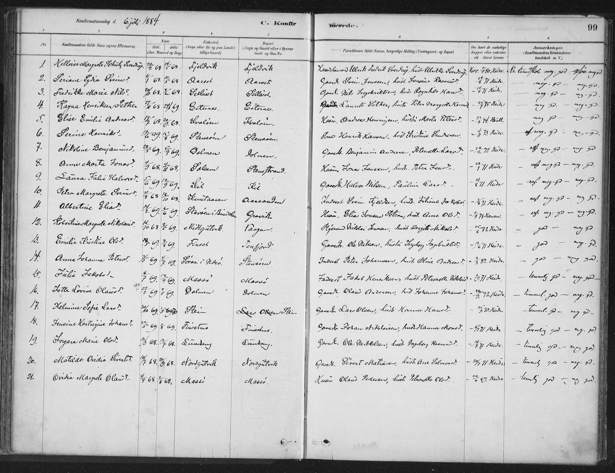 Ministerialprotokoller, klokkerbøker og fødselsregistre - Nord-Trøndelag, SAT/A-1458/788/L0697: Ministerialbok nr. 788A04, 1878-1902, s. 99
