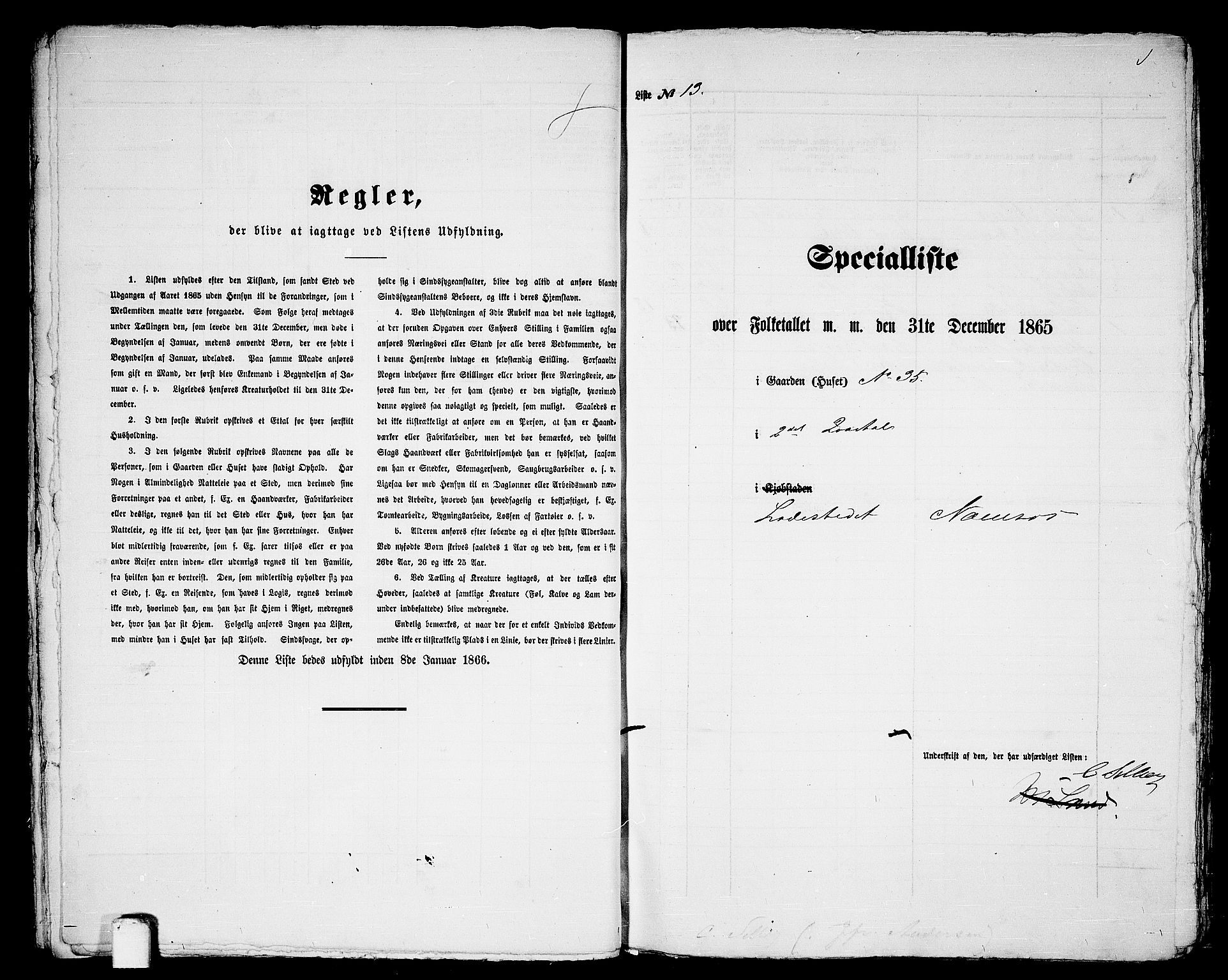 RA, Folketelling 1865 for 1703B Namsos prestegjeld, Namsos ladested, 1865, s. 30