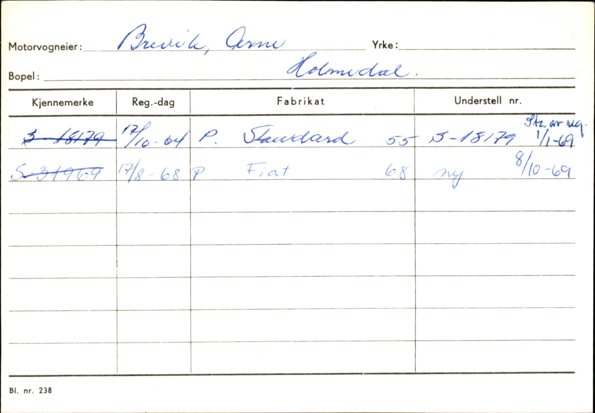 Statens vegvesen, Sogn og Fjordane vegkontor, SAB/A-5301/4/F/L0125: Eigarregister Sogndal V-Å. Aurland A-Å. Fjaler A-N, 1945-1975, s. 1510