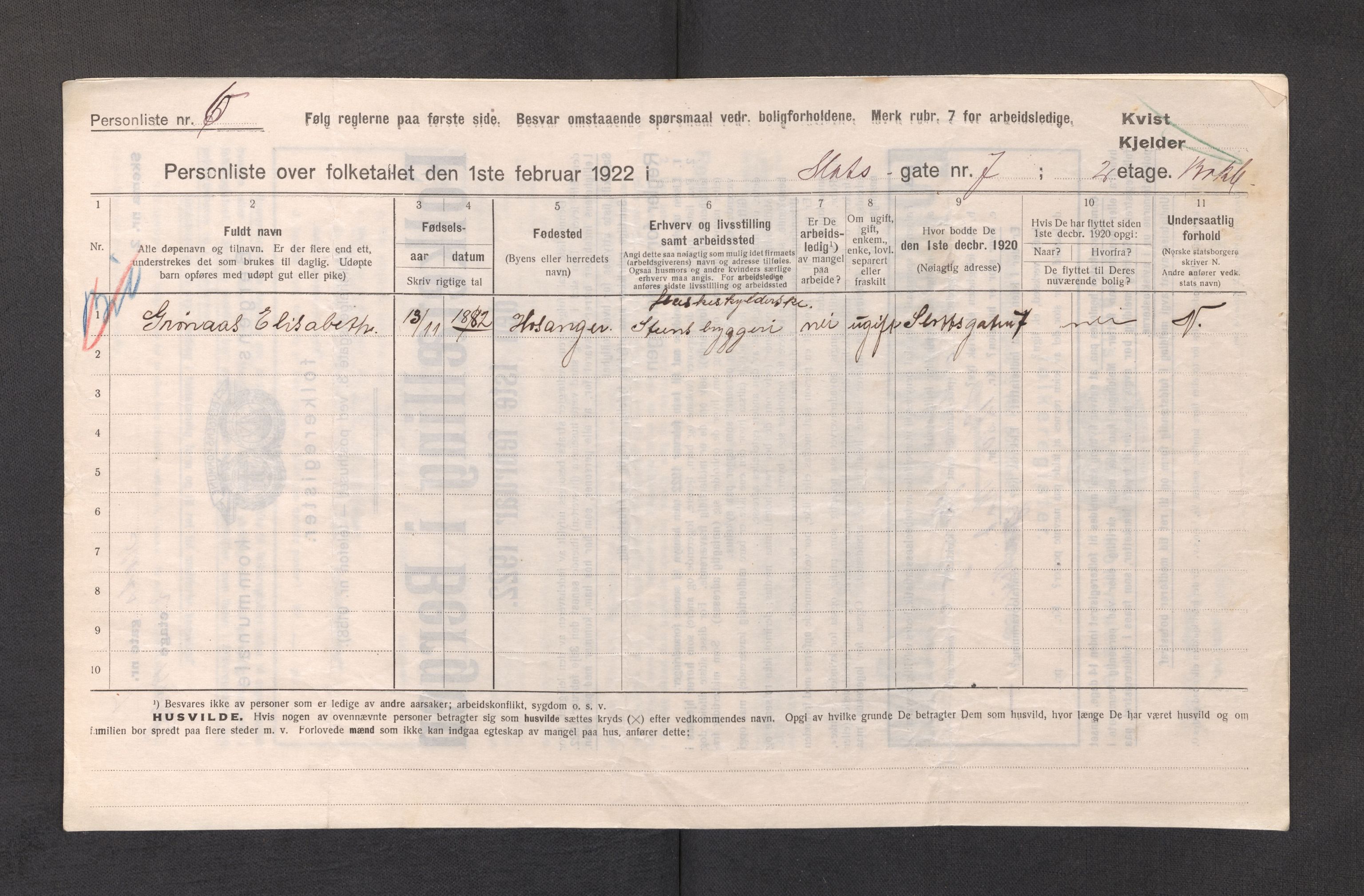 SAB, Kommunal folketelling 1922 for Bergen kjøpstad, 1922, s. 38694