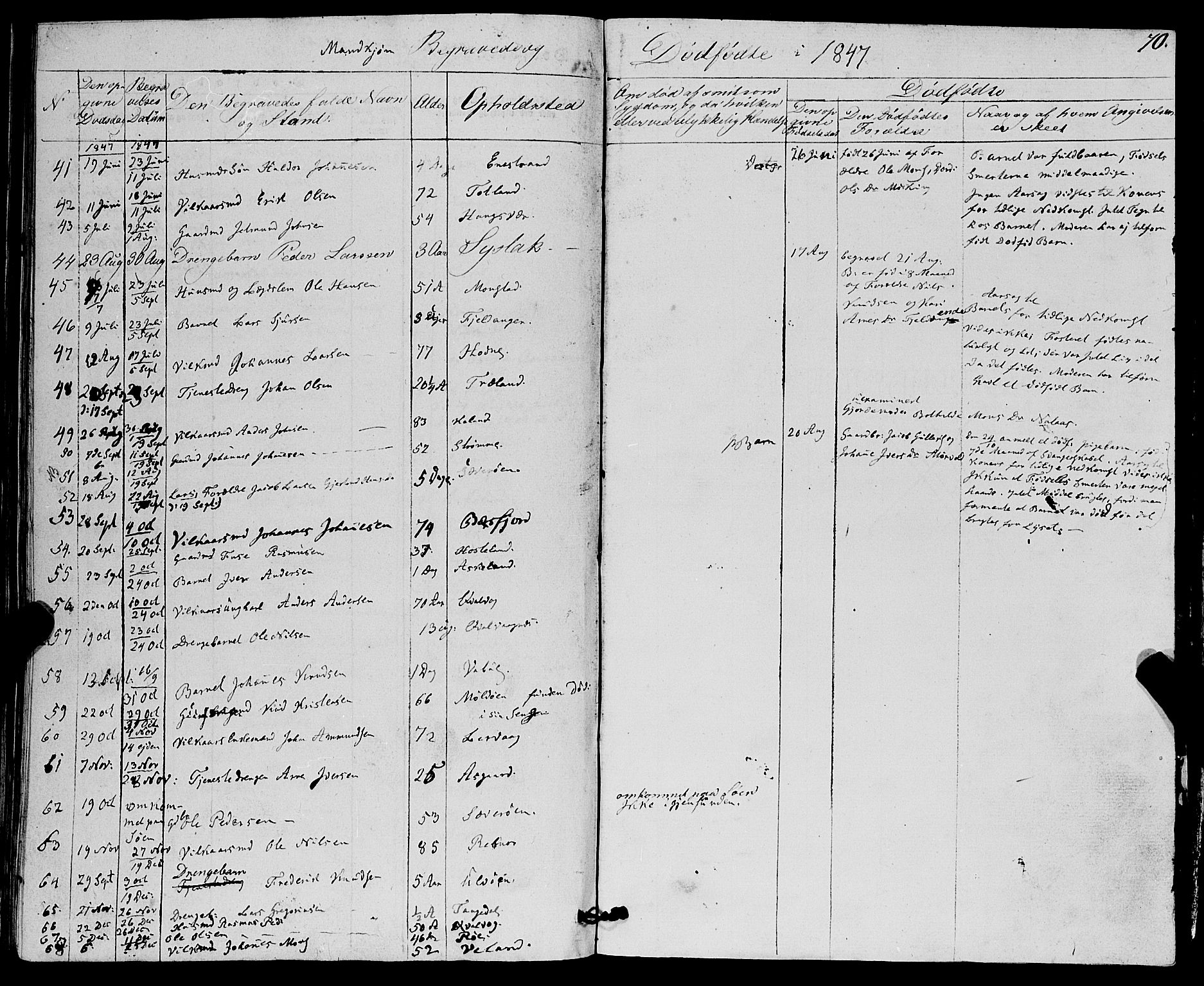 Lindås Sokneprestembete, AV/SAB-A-76701/H/Haa/Haaa/L0014: Ministerialbok nr. A 14, 1835-1847, s. 70