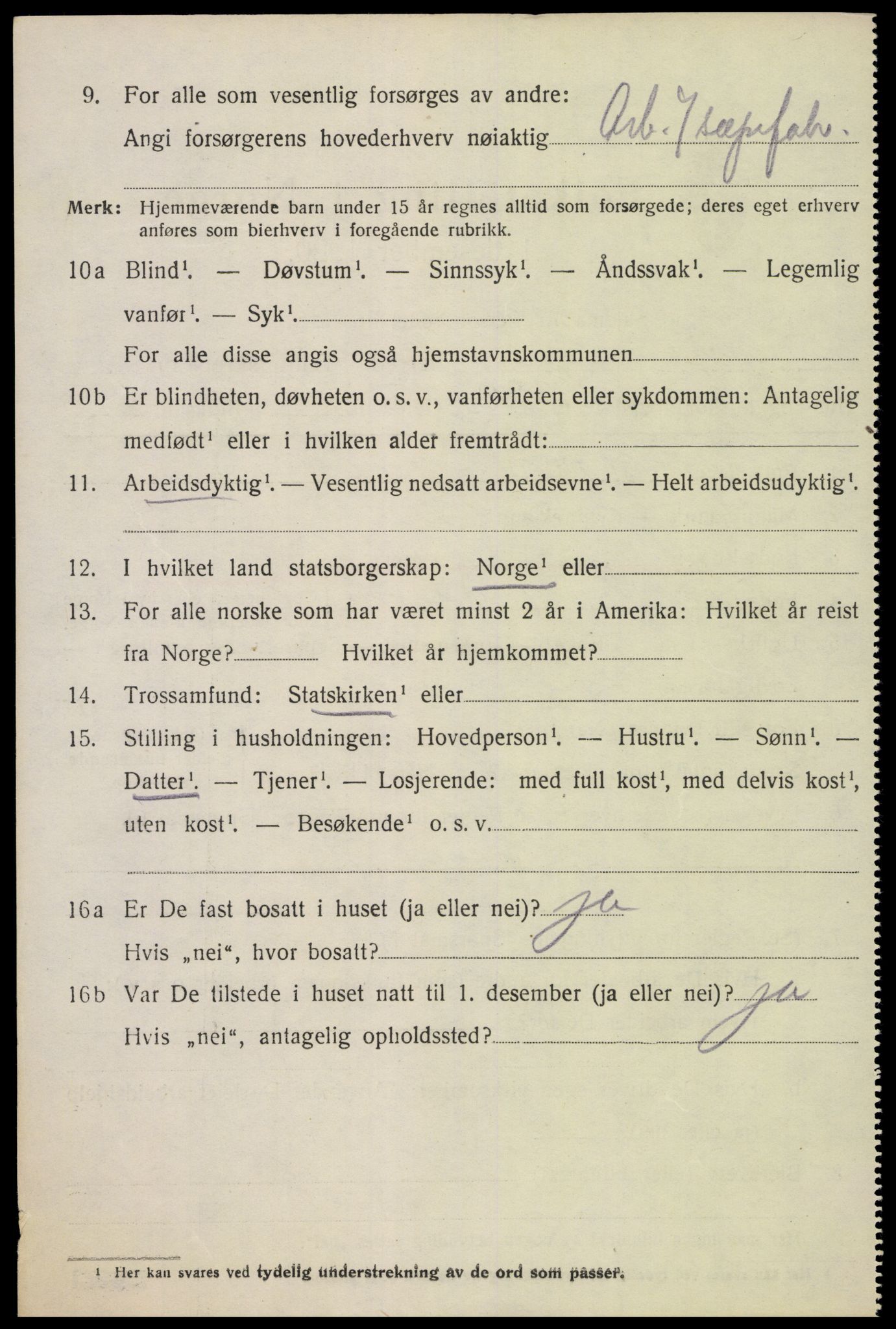 SAK, Folketelling 1920 for 1012 Oddernes herred, 1920, s. 10352