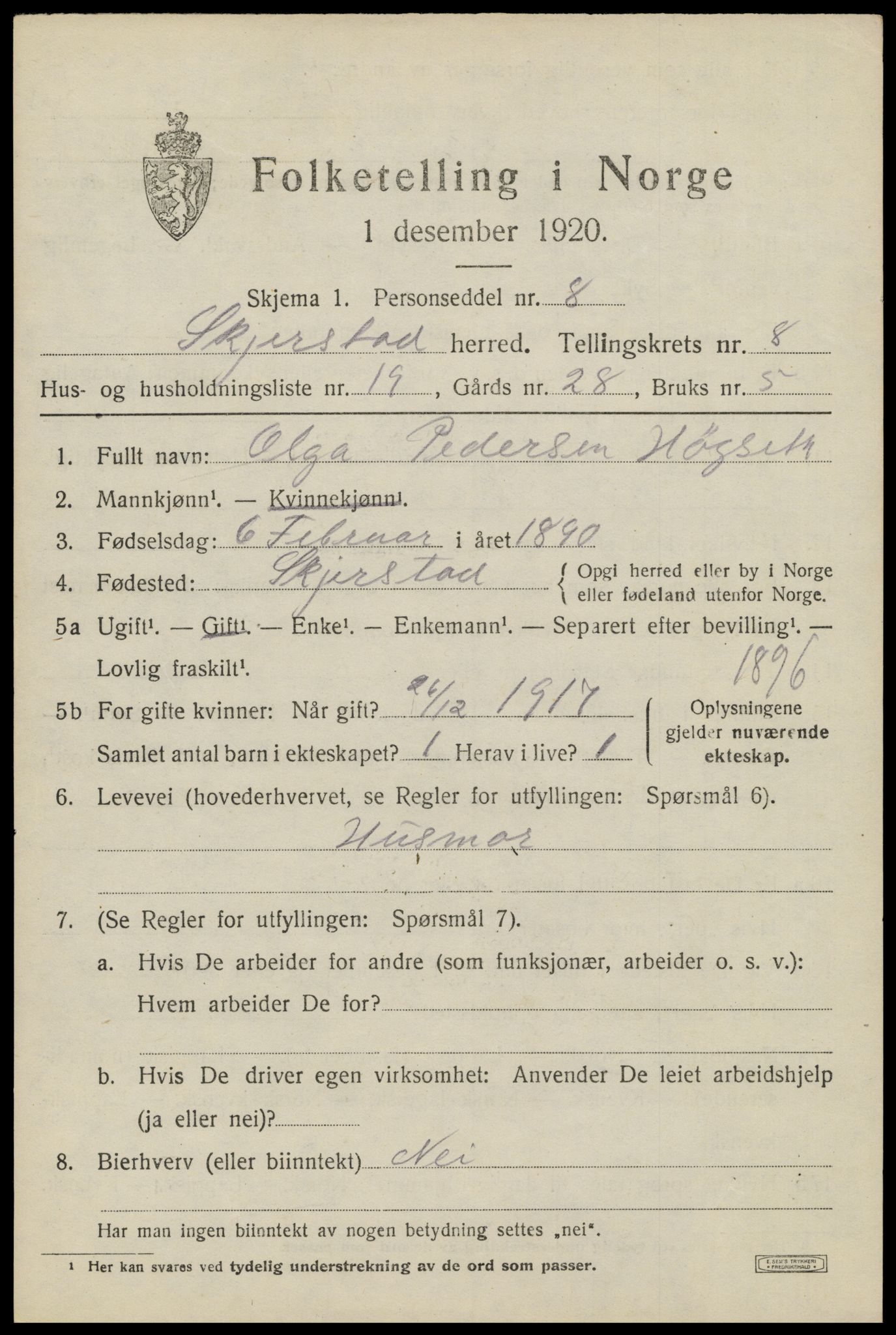 SAT, Folketelling 1920 for 1842 Skjerstad herred, 1920, s. 3037