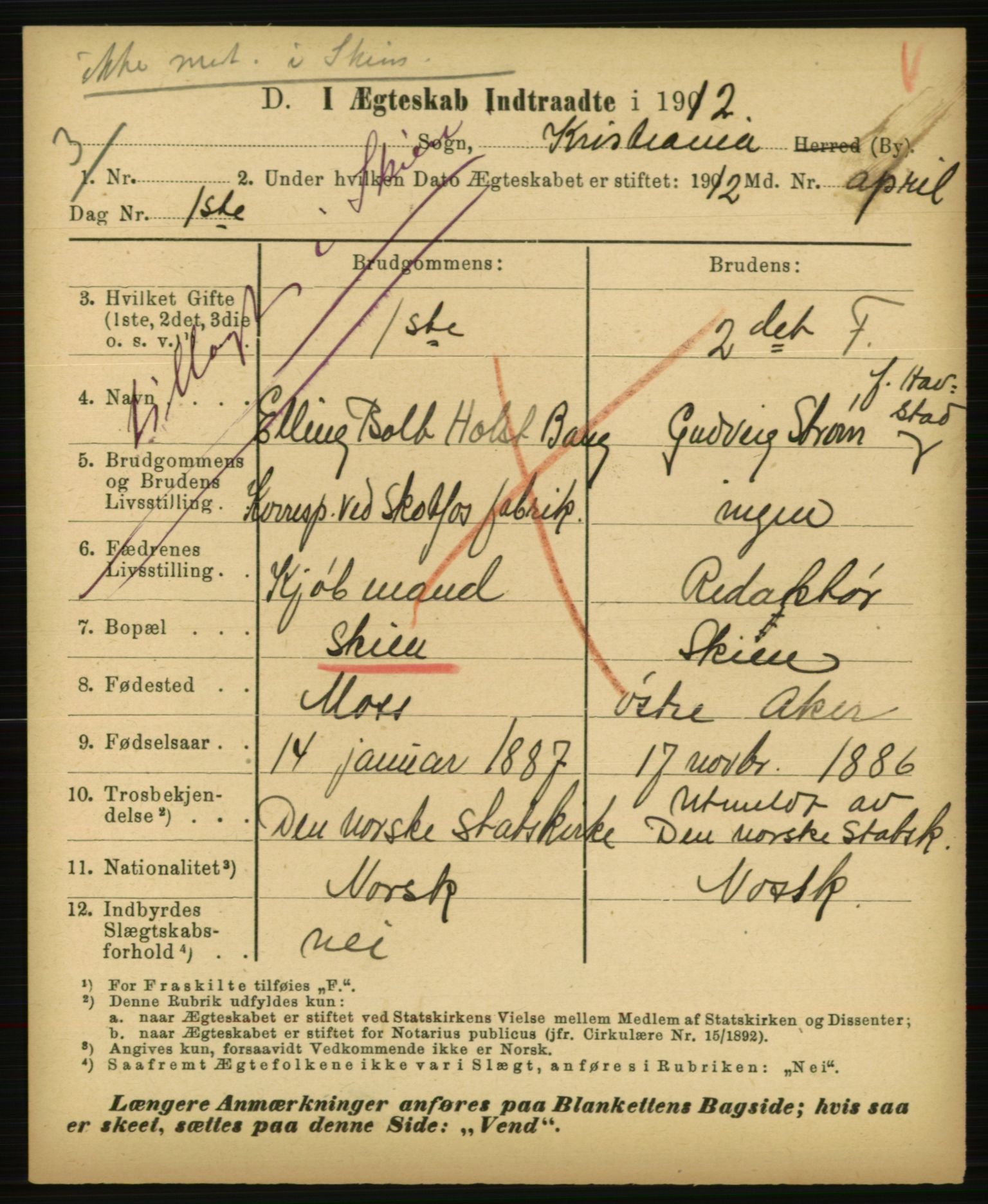 Statistisk sentralbyrå, Sosiodemografiske emner, Befolkning, AV/RA-S-2228/E/L0010: Fødte, gifte, døde dissentere., 1912, s. 2403