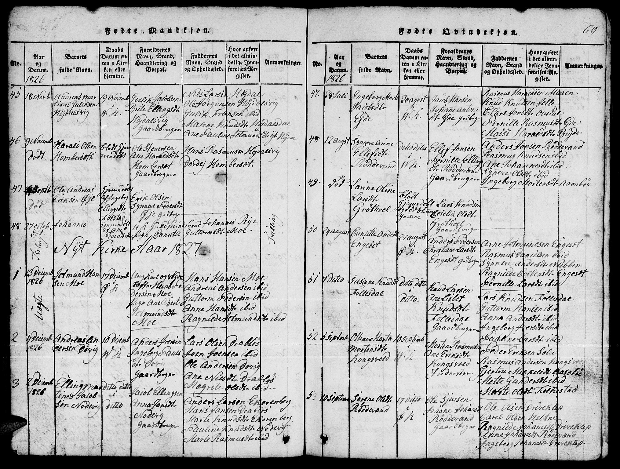 Ministerialprotokoller, klokkerbøker og fødselsregistre - Møre og Romsdal, SAT/A-1454/511/L0155: Klokkerbok nr. 511C01, 1817-1829, s. 69