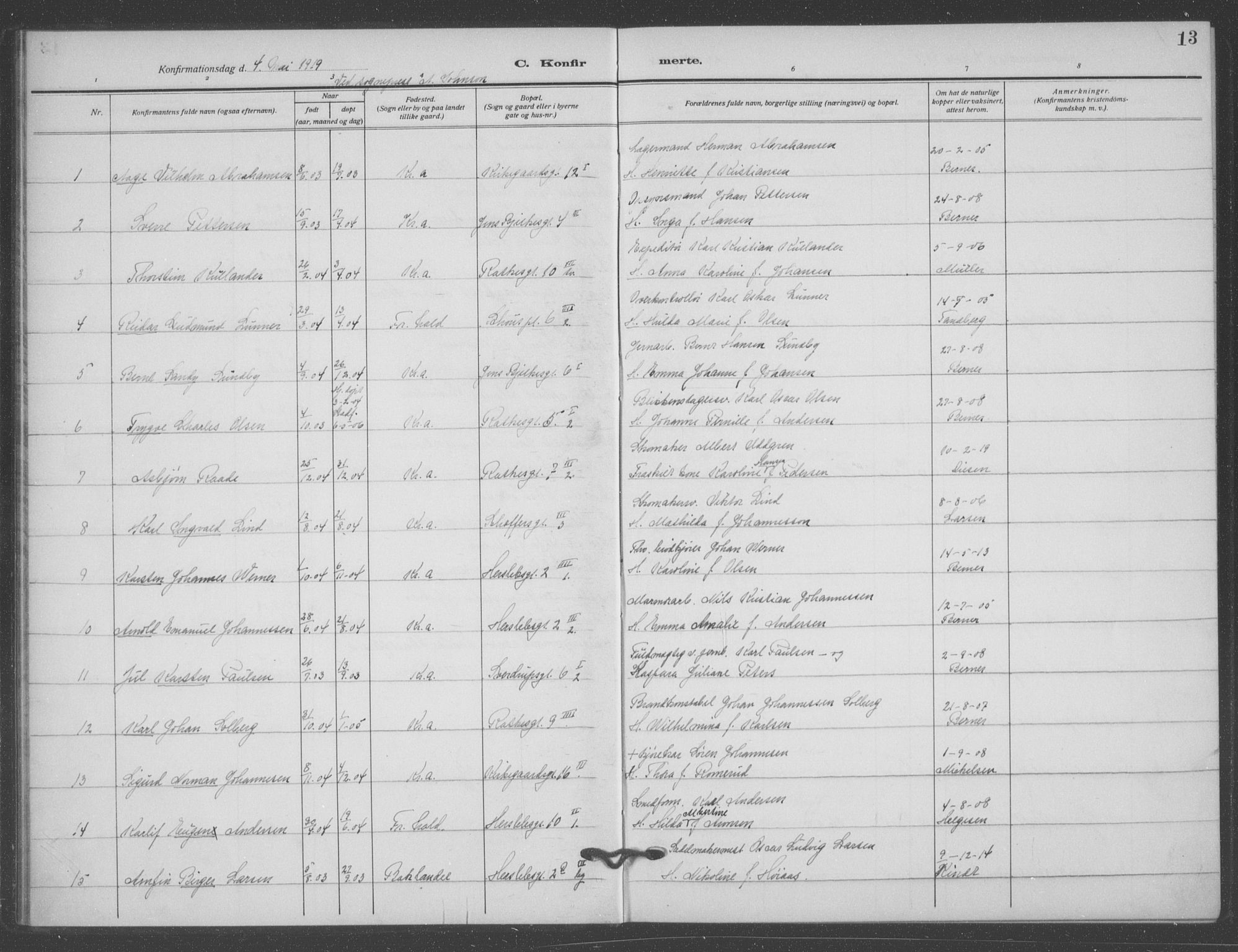 Matteus prestekontor Kirkebøker, AV/SAO-A-10870/F/Fa/L0002: Ministerialbok nr. 2, 1917-1938, s. 13