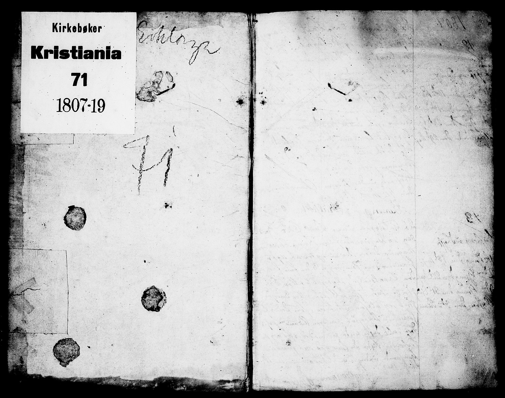 Oslo domkirke Kirkebøker, AV/SAO-A-10752/L/La/L0011: Forlovererklæringer nr. 11, 1807-1819