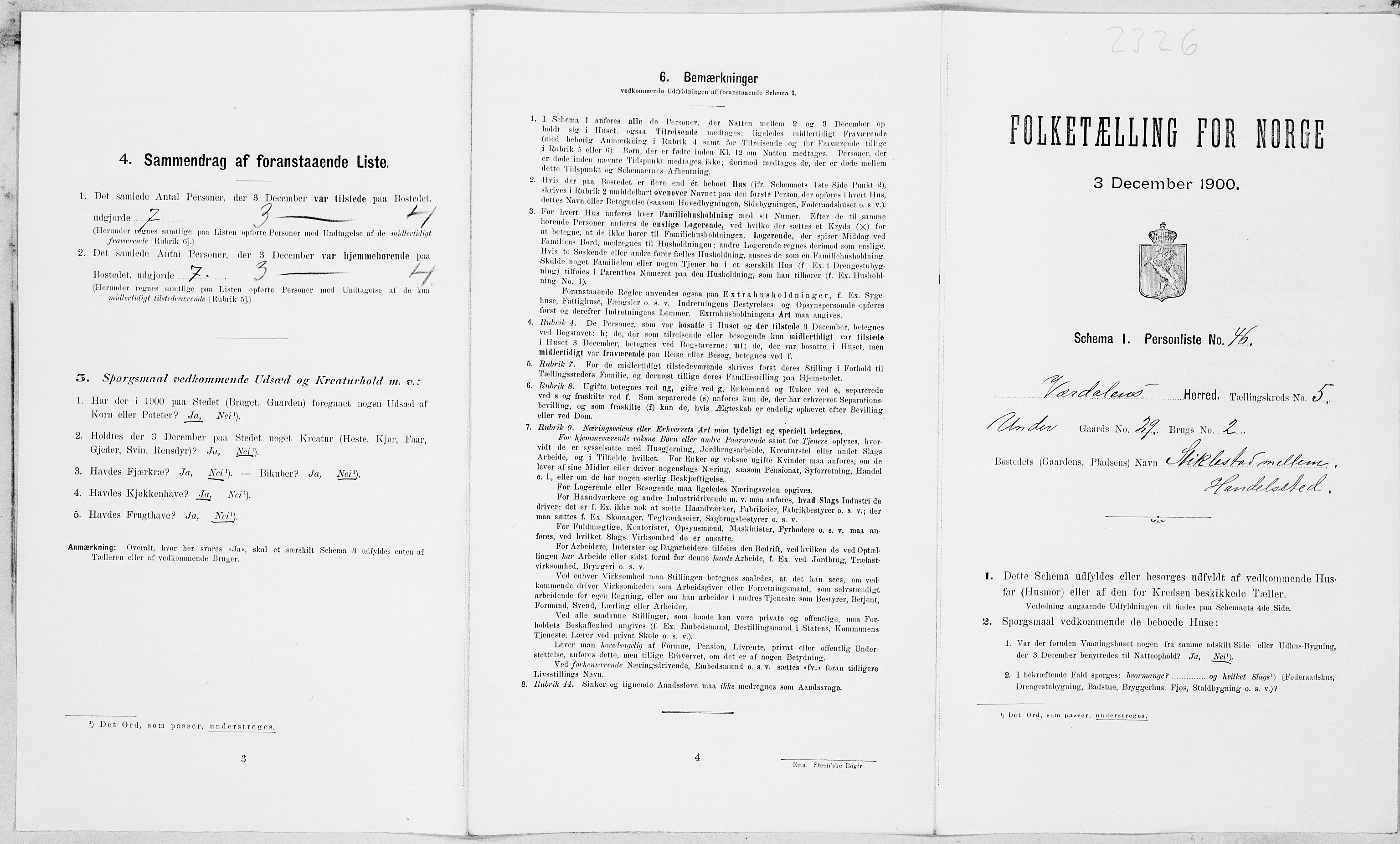 SAT, Folketelling 1900 for 1721 Verdal herred, 1900, s. 861