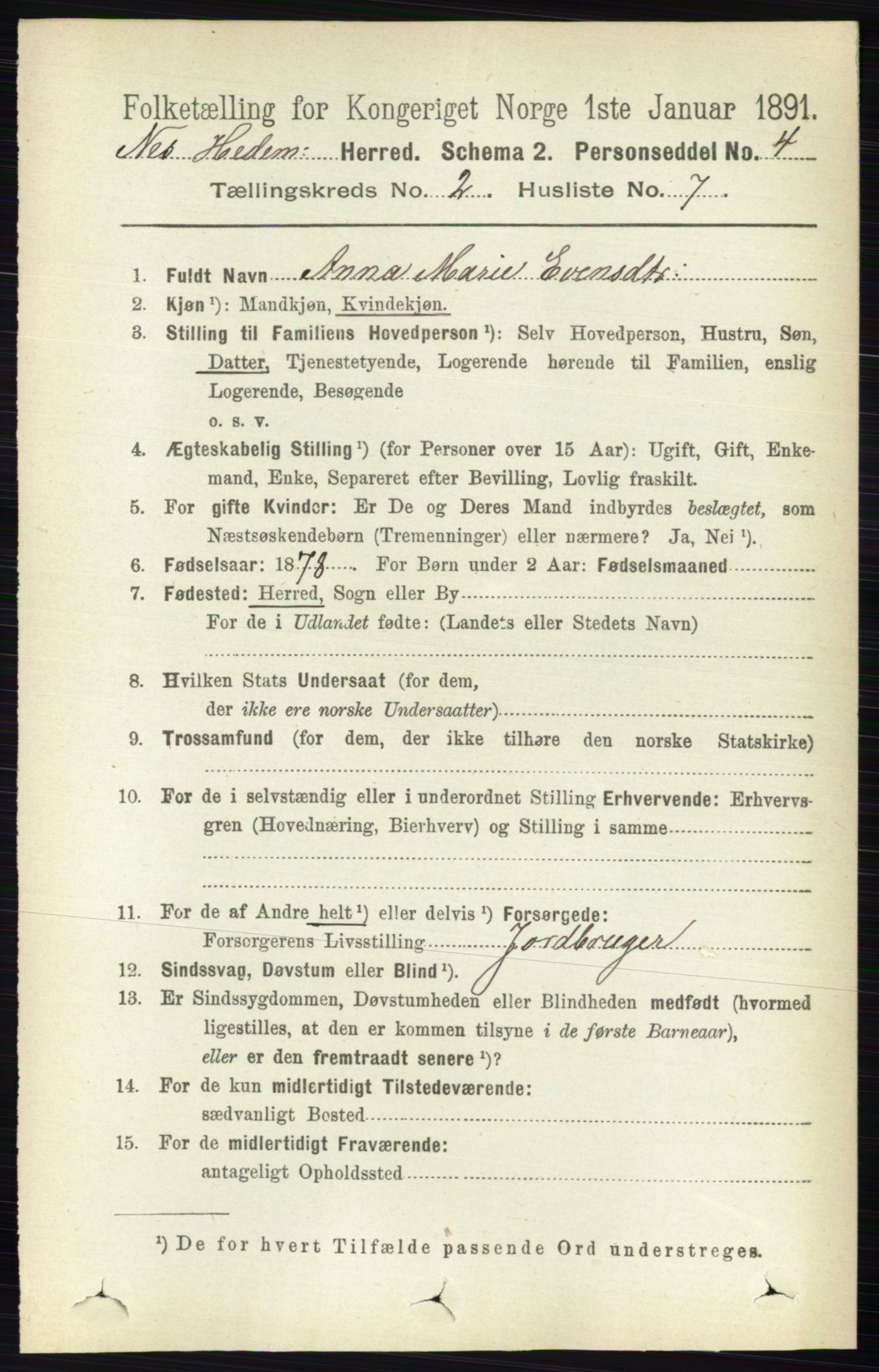 RA, Folketelling 1891 for 0411 Nes herred, 1891, s. 1112
