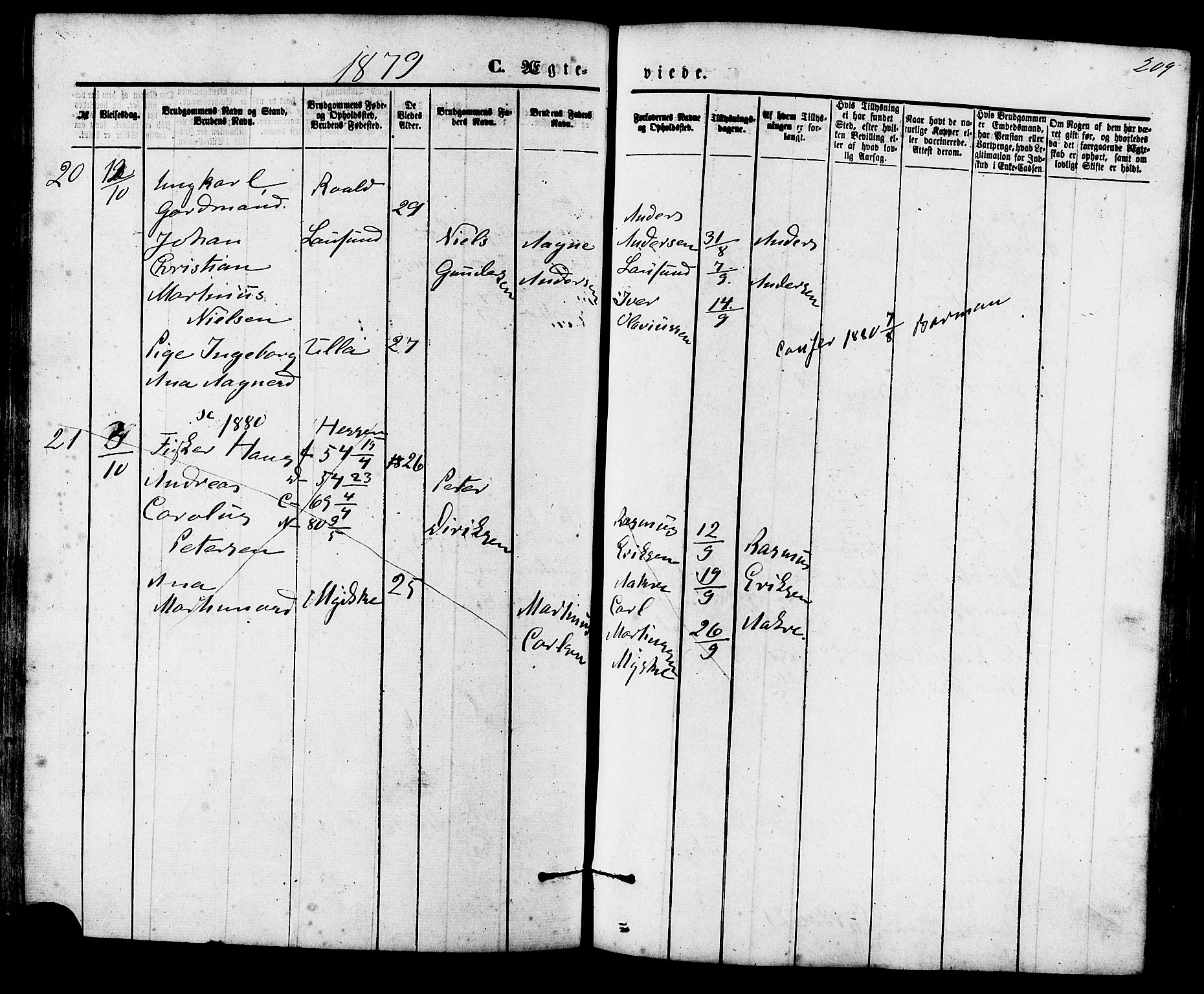 Ministerialprotokoller, klokkerbøker og fødselsregistre - Møre og Romsdal, AV/SAT-A-1454/536/L0500: Ministerialbok nr. 536A09, 1876-1889, s. 209