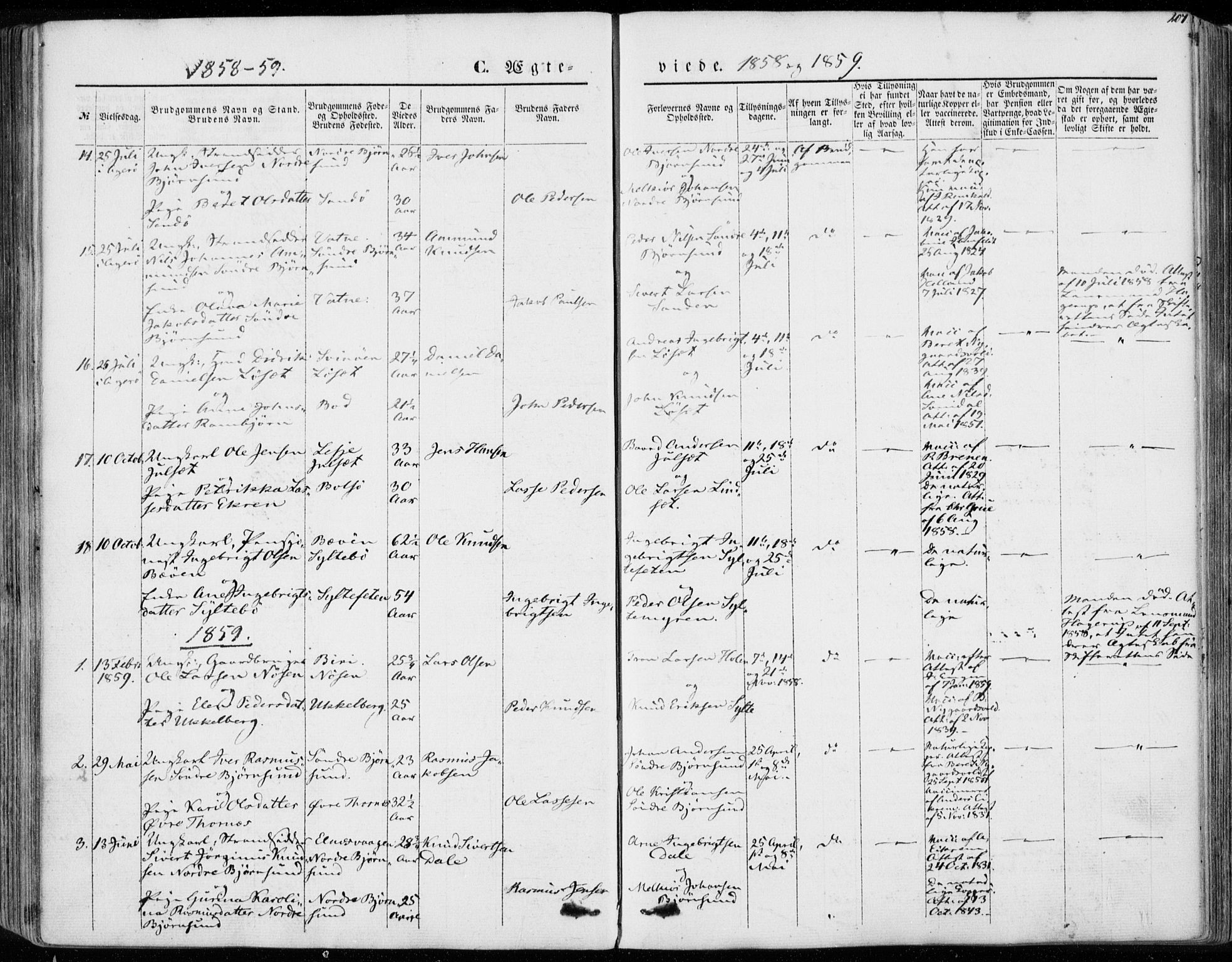 Ministerialprotokoller, klokkerbøker og fødselsregistre - Møre og Romsdal, AV/SAT-A-1454/565/L0748: Ministerialbok nr. 565A02, 1845-1872, s. 207