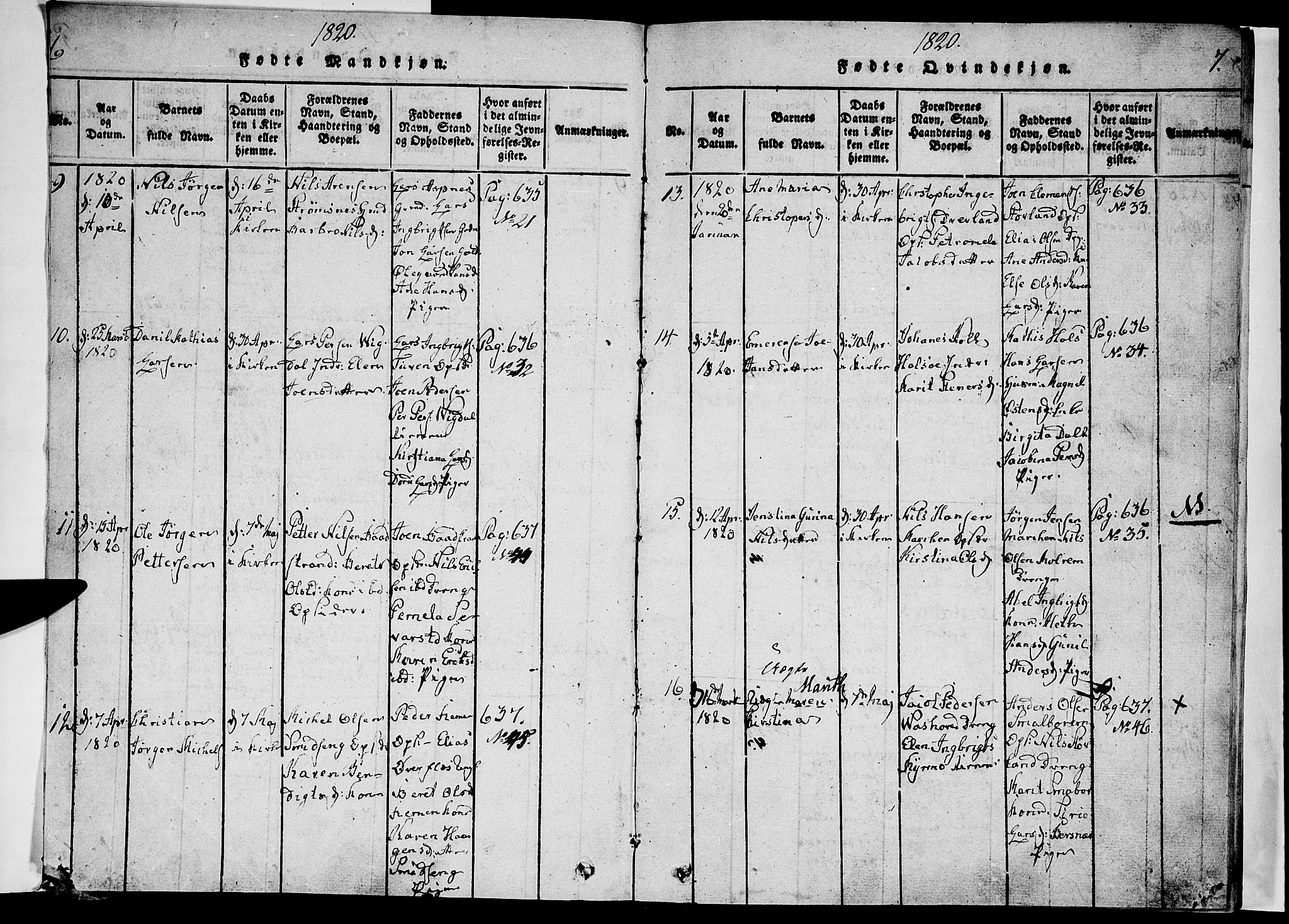 Ministerialprotokoller, klokkerbøker og fødselsregistre - Nordland, AV/SAT-A-1459/820/L0288: Ministerialbok nr. 820A09, 1820-1825, s. 6-7