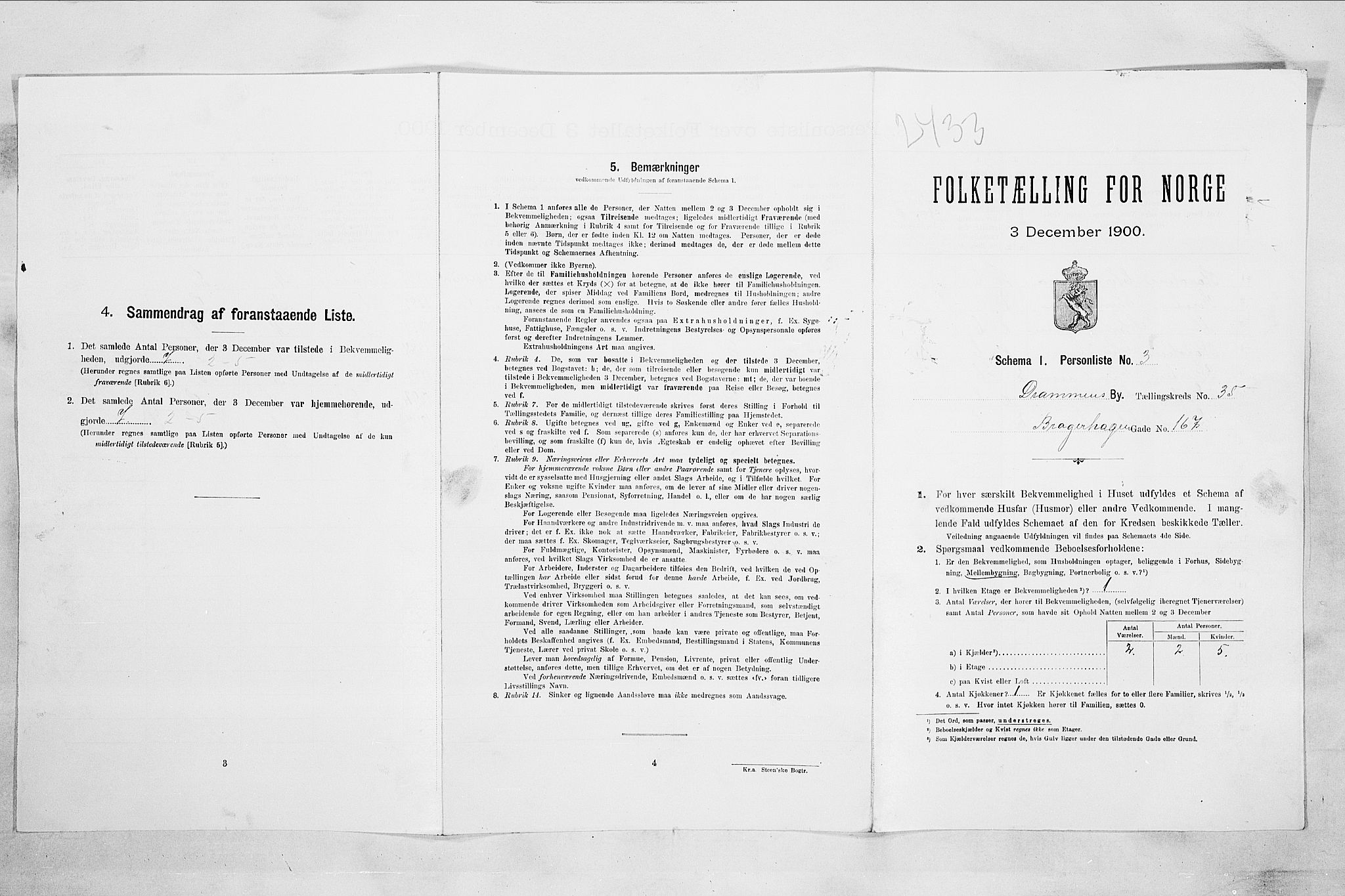 RA, Folketelling 1900 for 0602 Drammen kjøpstad, 1900, s. 5906