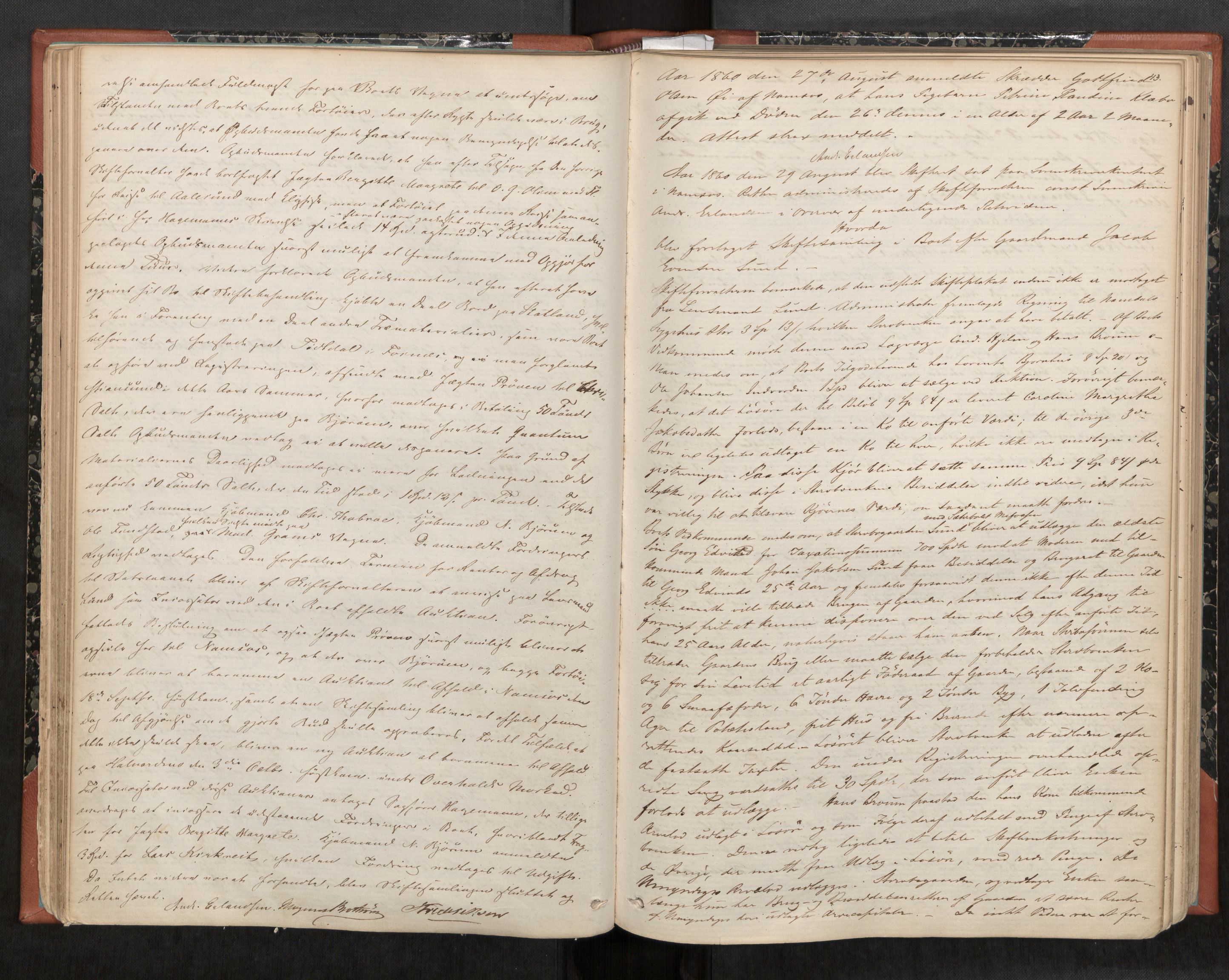 Namdal sorenskriveri, AV/SAT-A-4133/1/3/3B/L0003: Skiftebehandlingsprotokoll, 1858-1880, s. 43