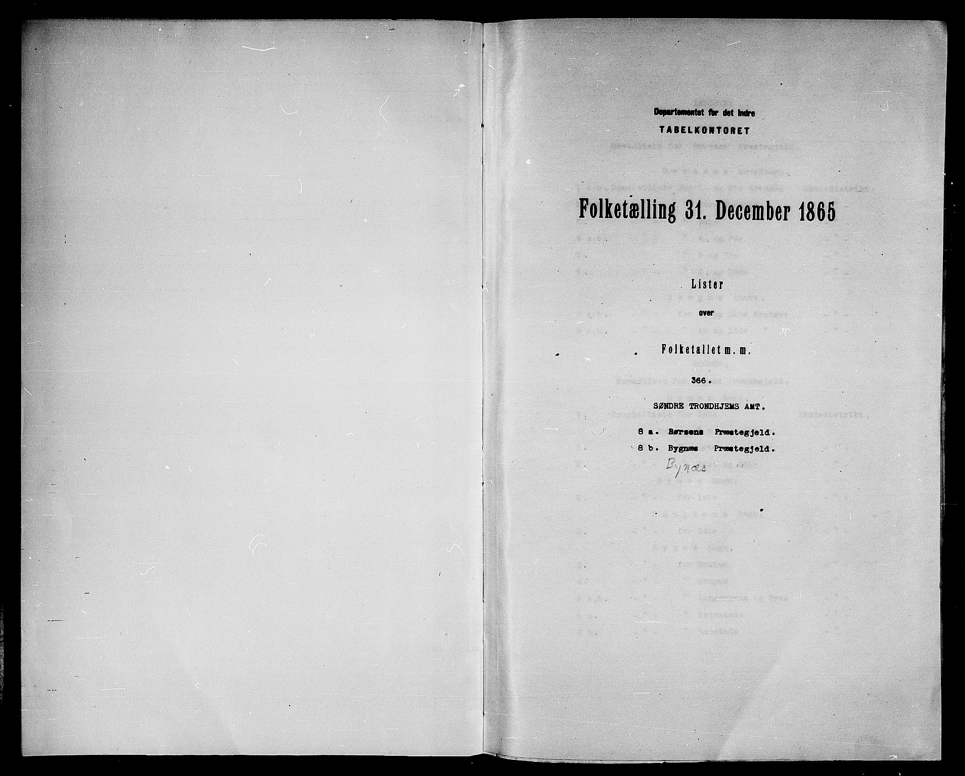RA, Folketelling 1865 for 1658P Børsa prestegjeld, 1865, s. 3
