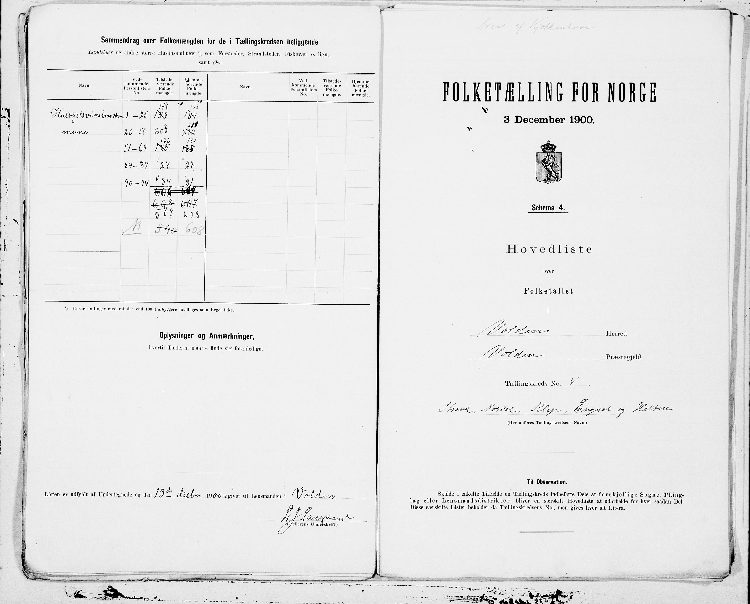 SAT, Folketelling 1900 for 1519 Volda herred, 1900, s. 8