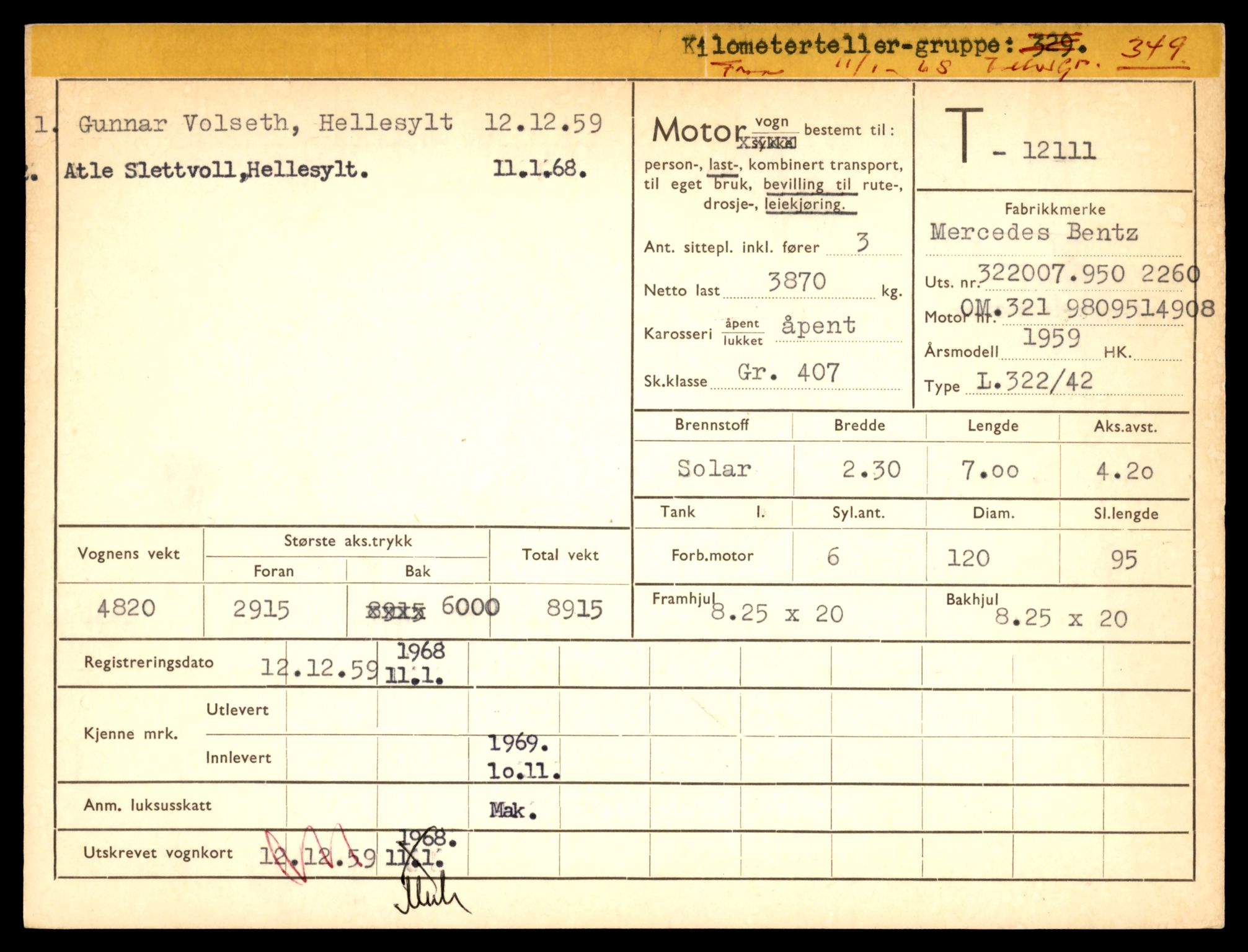Møre og Romsdal vegkontor - Ålesund trafikkstasjon, AV/SAT-A-4099/F/Fe/L0032: Registreringskort for kjøretøy T 11997 - T 12149, 1927-1998, s. 2789