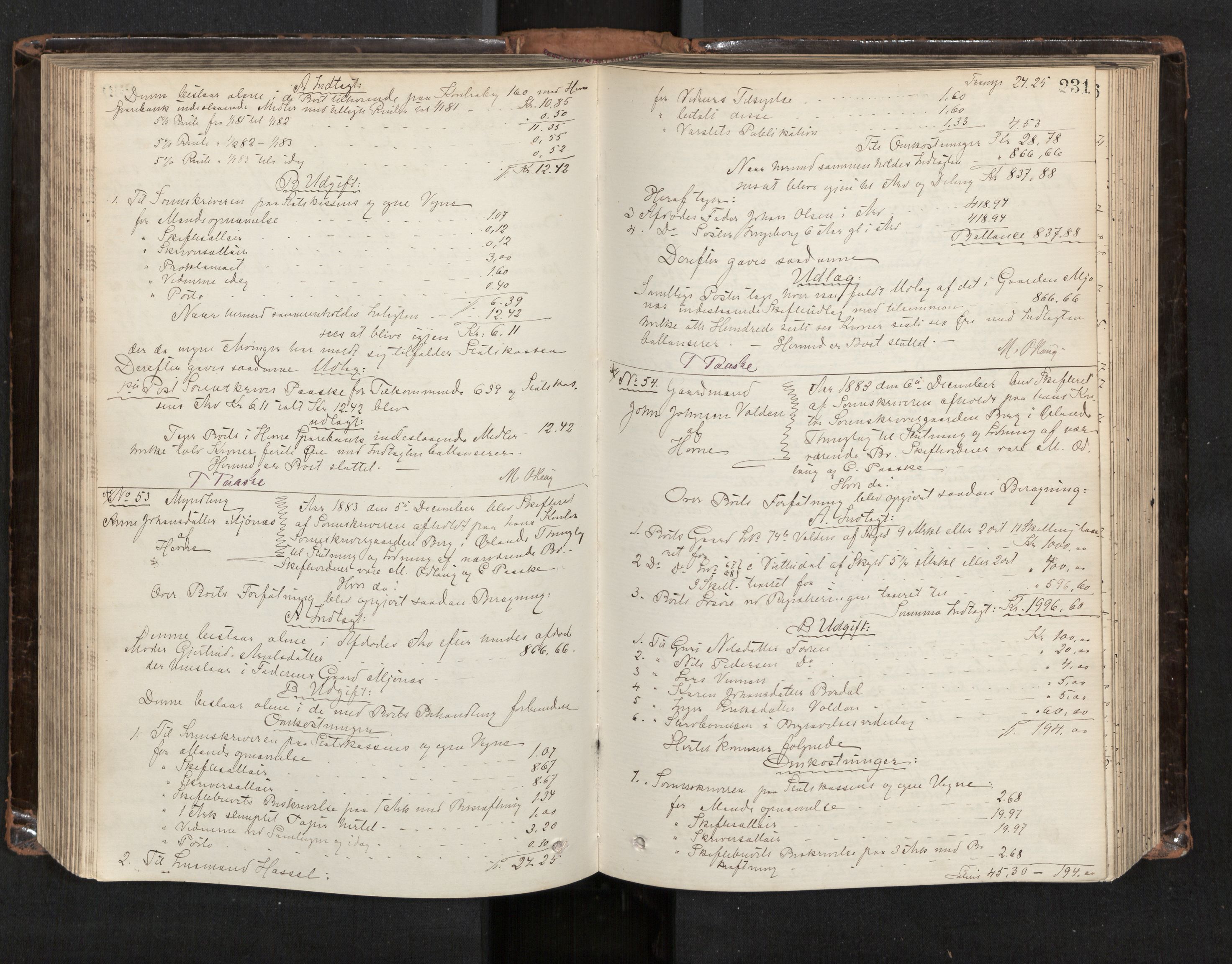 Fosen sorenskriveri, AV/SAT-A-1107/1/3/3A/L0027: Skifteutlodningsprotokoll nr. 6, 1880-1887, s. 231