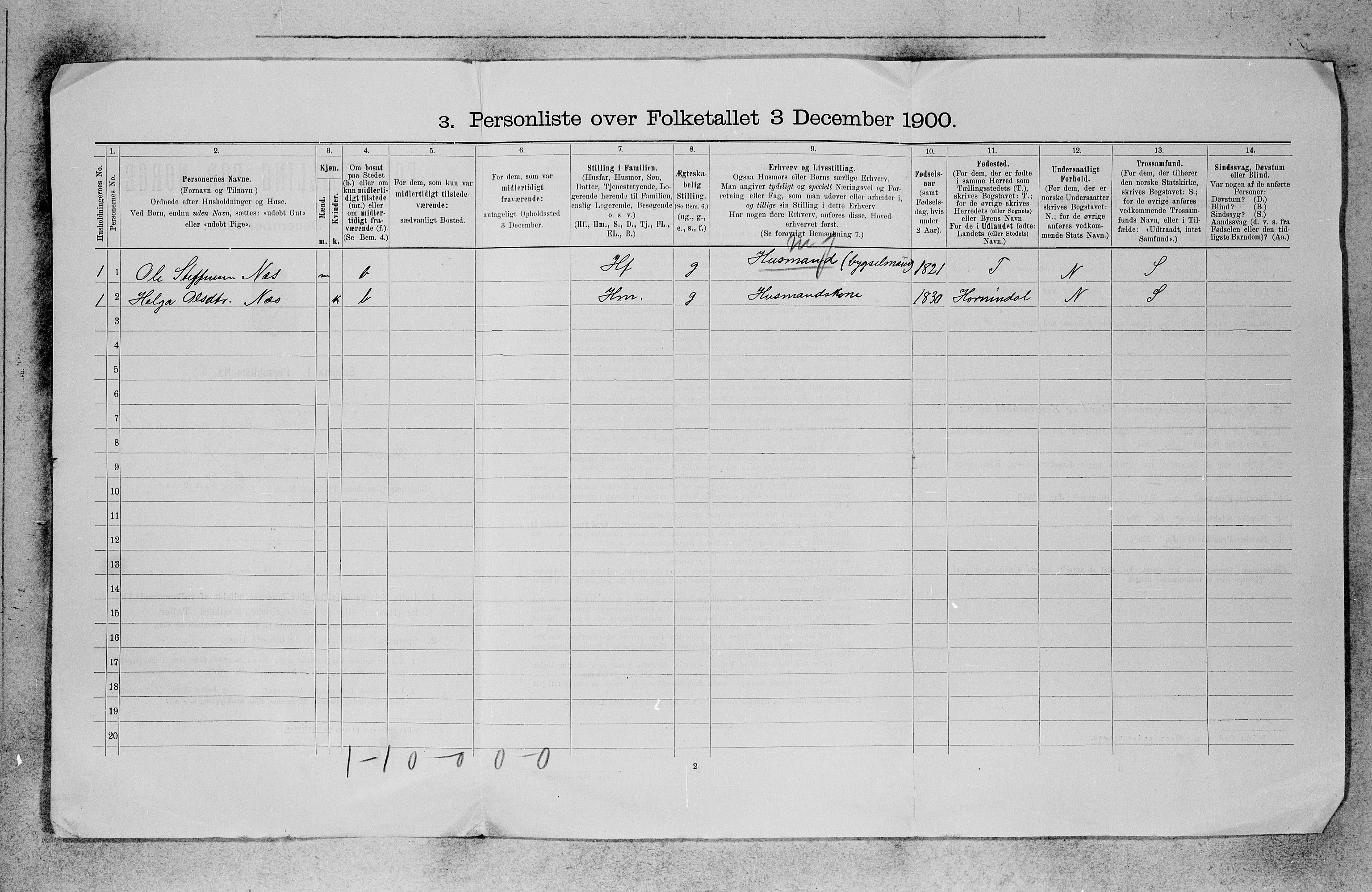 SAB, Folketelling 1900 for 1443 Eid herred, 1900, s. 31