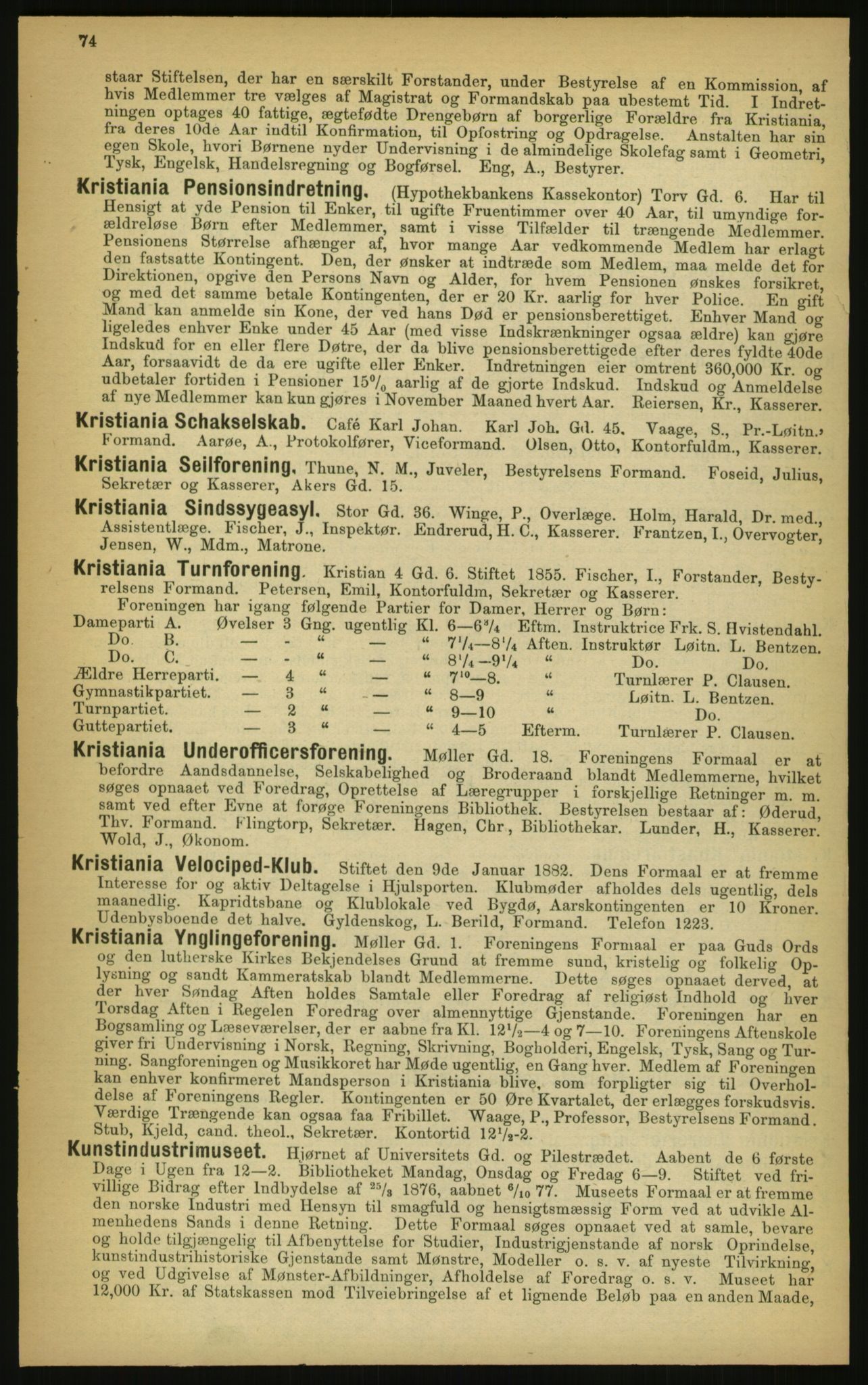 Kristiania/Oslo adressebok, PUBL/-, 1897, s. 74