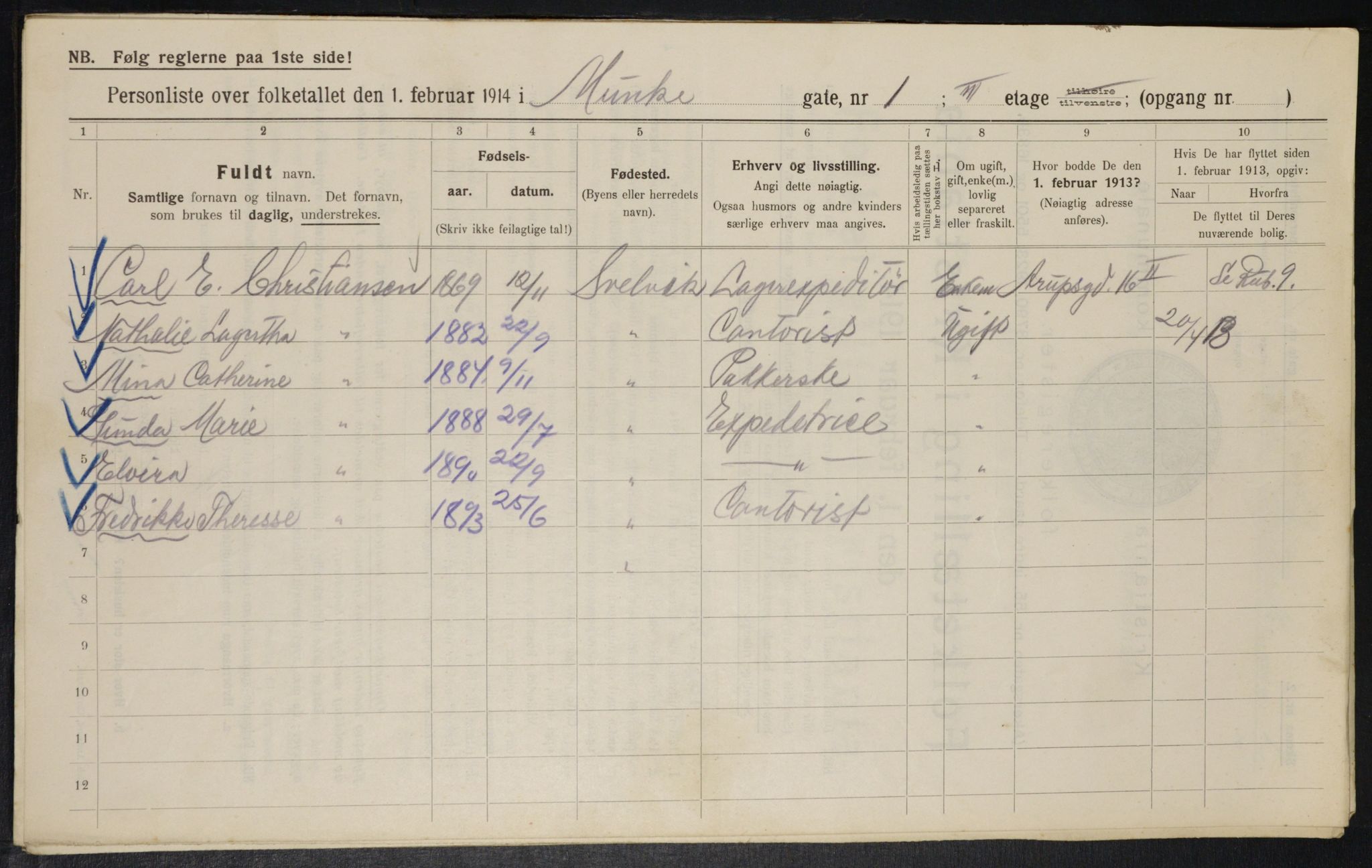 OBA, Kommunal folketelling 1.2.1914 for Kristiania, 1914, s. 67938