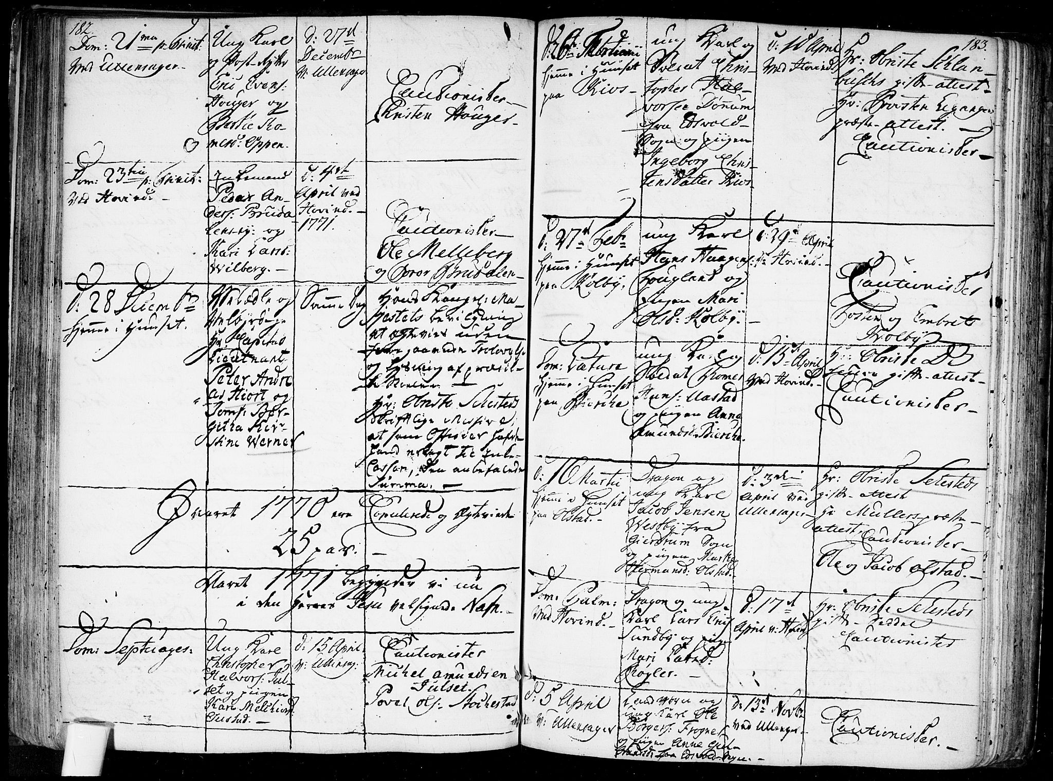 Ullensaker prestekontor Kirkebøker, AV/SAO-A-10236a/F/Fa/L0010: Ministerialbok nr. I 10, 1733-1776, s. 182-183
