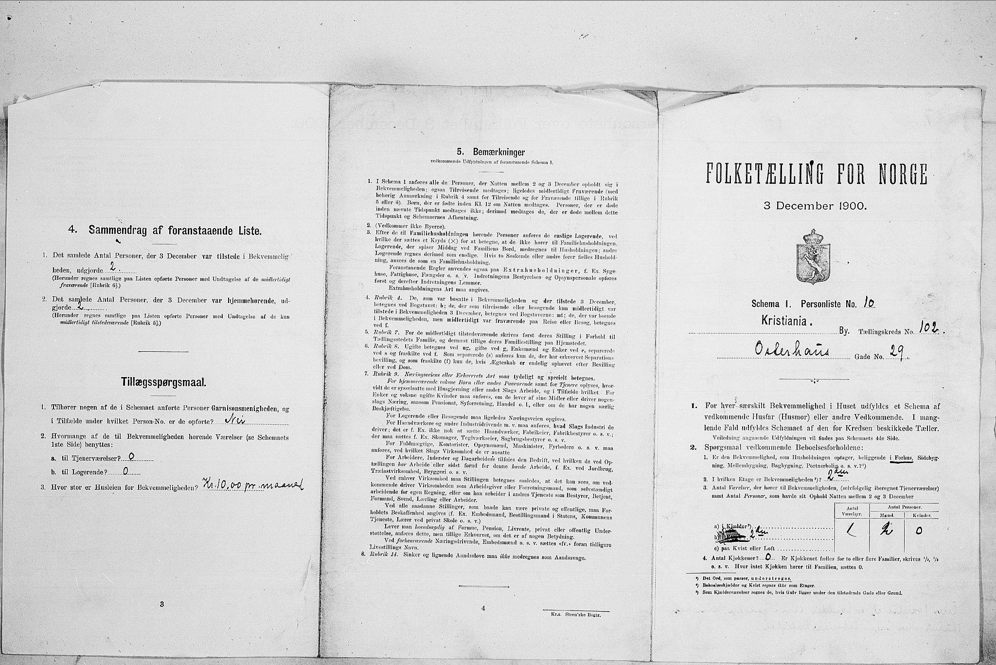 SAO, Folketelling 1900 for 0301 Kristiania kjøpstad, 1900, s. 70107