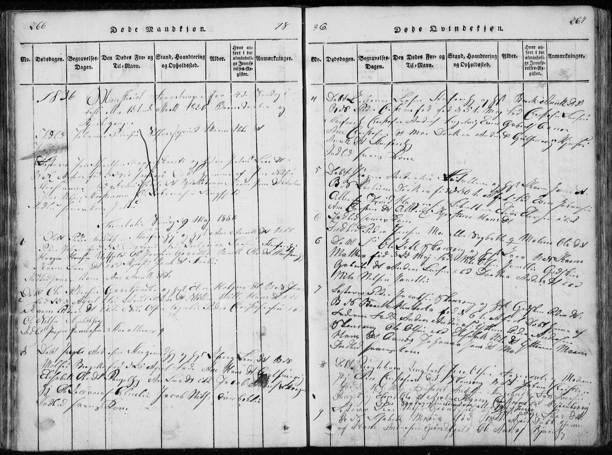 Ministerialprotokoller, klokkerbøker og fødselsregistre - Nordland, SAT/A-1459/827/L0412: Klokkerbok nr. 827C01, 1820-1841, s. 266-267