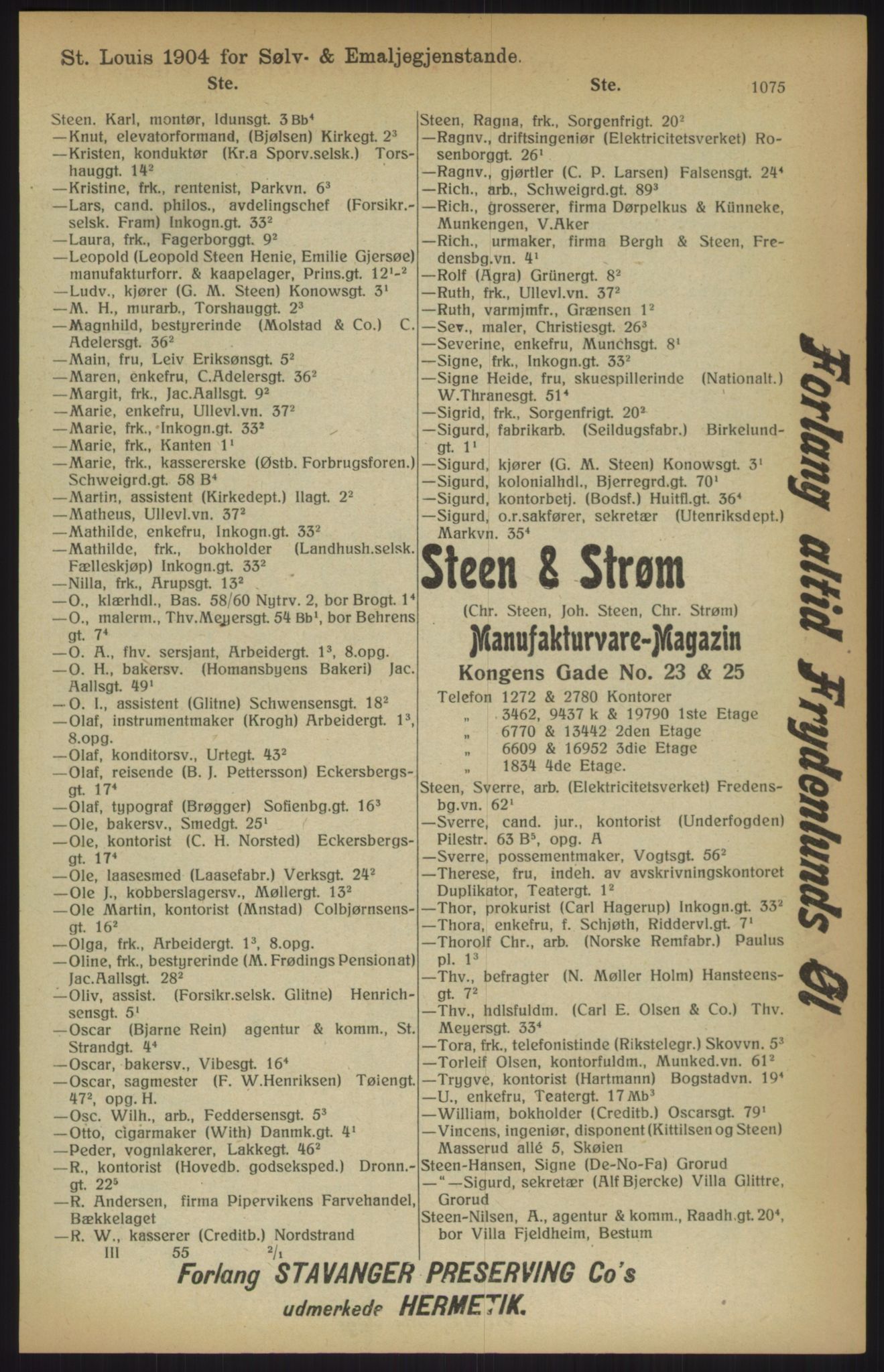Kristiania/Oslo adressebok, PUBL/-, 1915, s. 1075