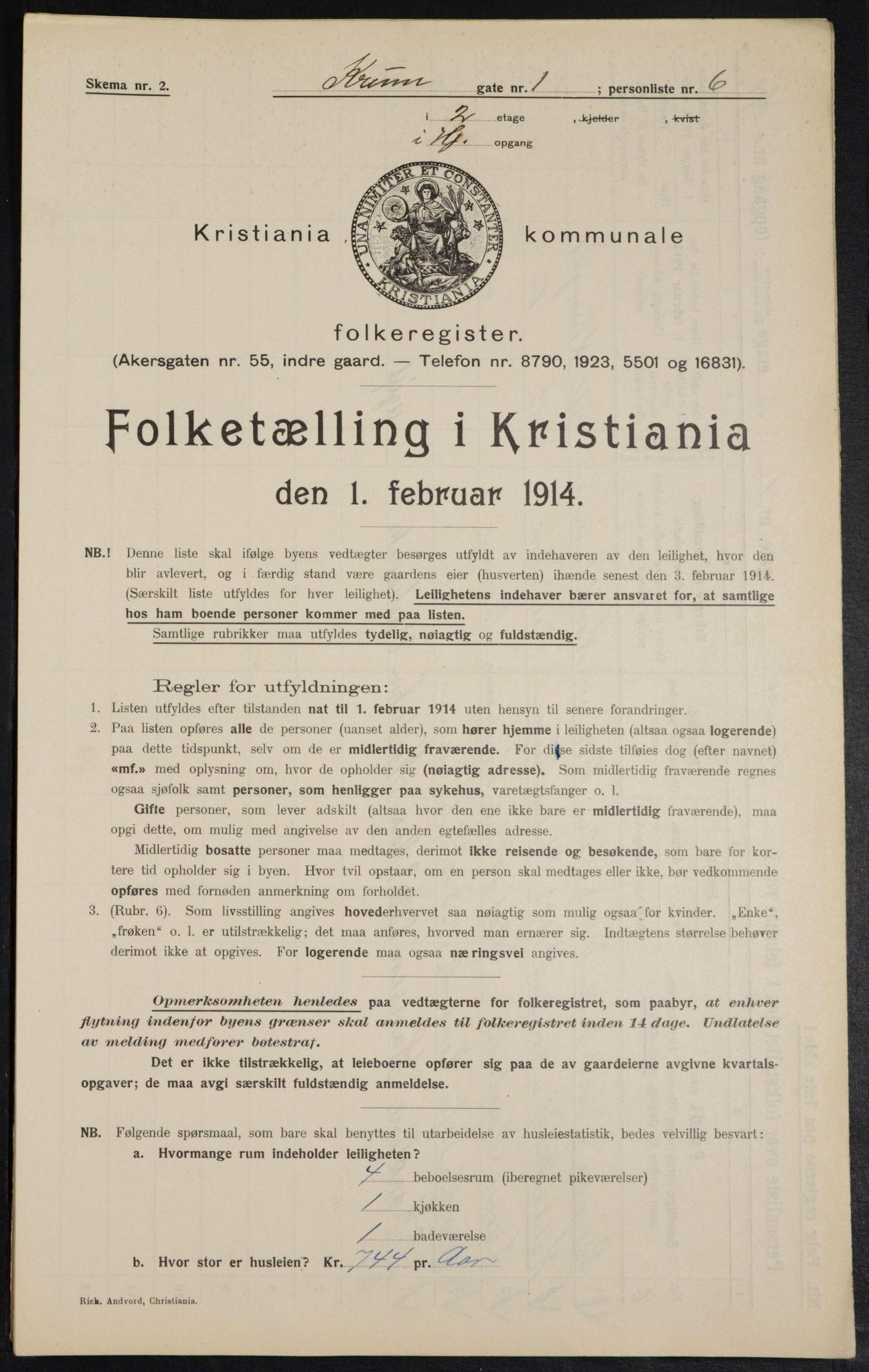 OBA, Kommunal folketelling 1.2.1914 for Kristiania, 1914, s. 54638