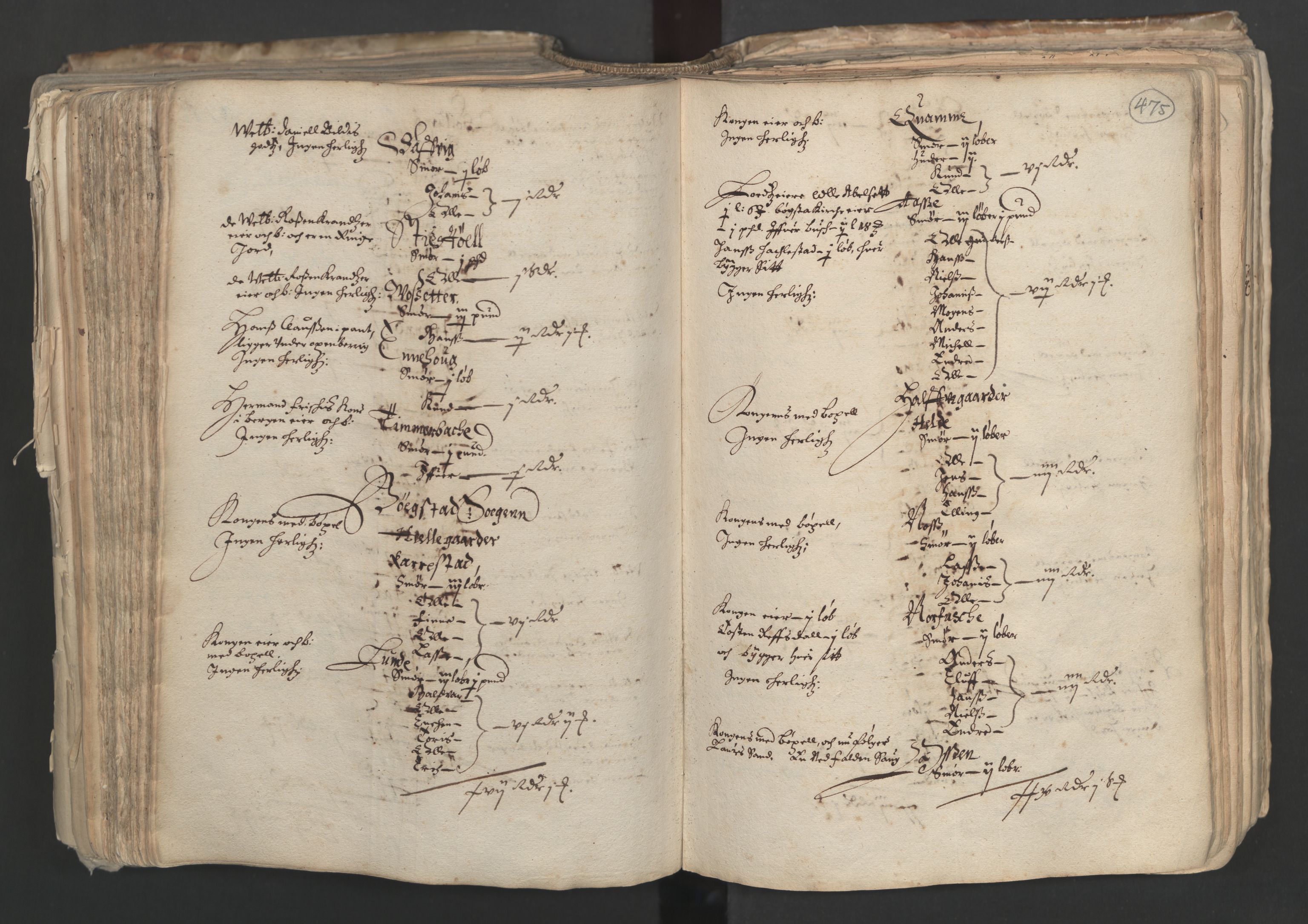 Rentekammeret inntil 1814, Realistisk ordnet avdeling, AV/RA-EA-4070/L/L0024/0001: Bergen lagdømme: / [A]: Alminnelig jordebok og skattemanntall (6 dalers kontribusjonsskatt). Sunnhordland, Hardanger, Nordhordland, Voss, Indre Sogn, Ytre Sogn, Sunnfjord, Nordfjord og Sunnmøre fogderi., 1661, s. 474b-475a