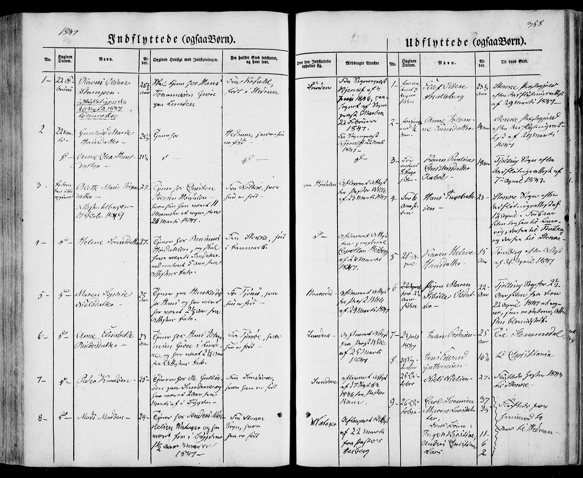 Sandar kirkebøker, AV/SAKO-A-243/F/Fa/L0006: Ministerialbok nr. 6, 1847-1860, s. 358