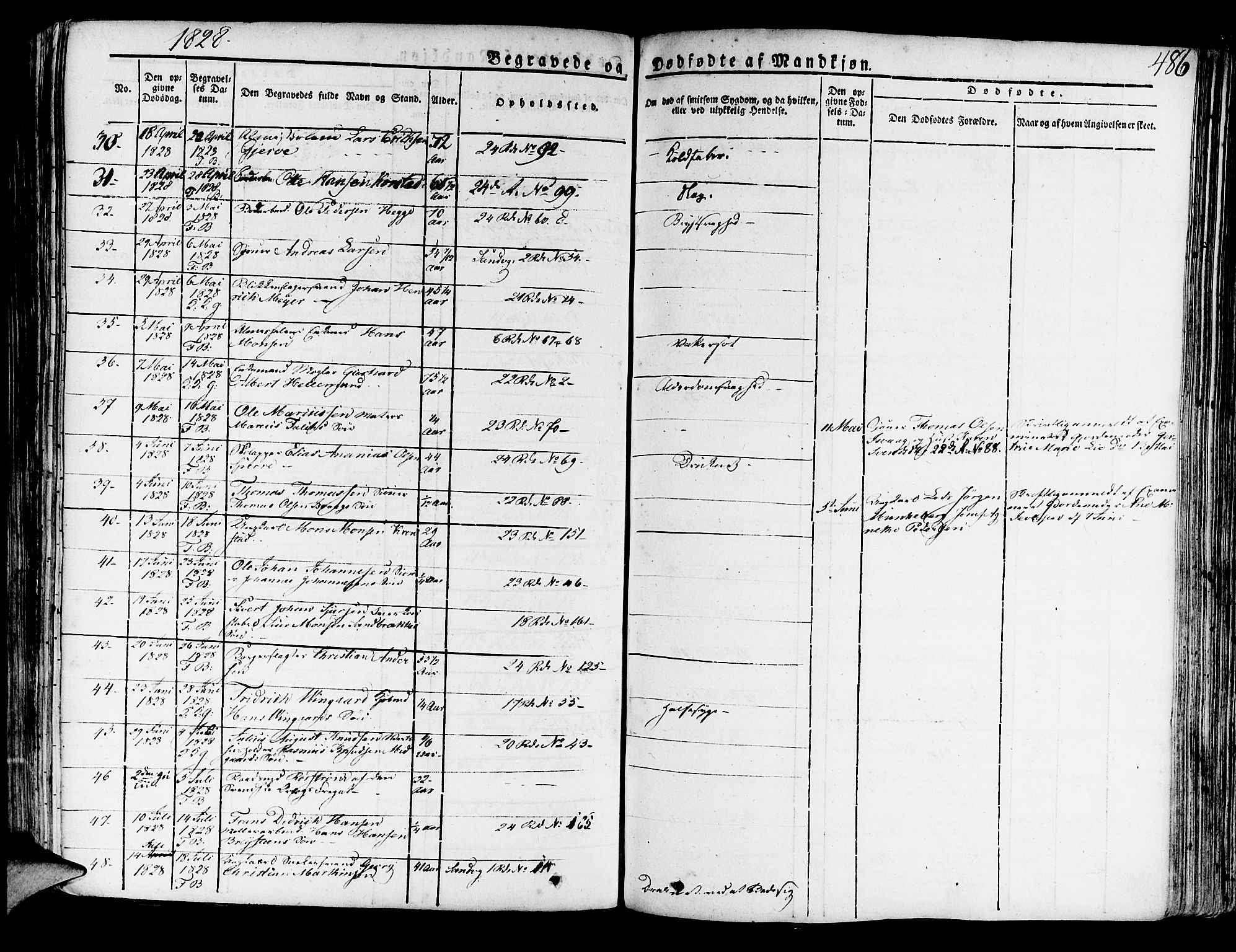 Korskirken sokneprestembete, AV/SAB-A-76101/H/Haa/L0014: Ministerialbok nr. A 14, 1823-1835, s. 486